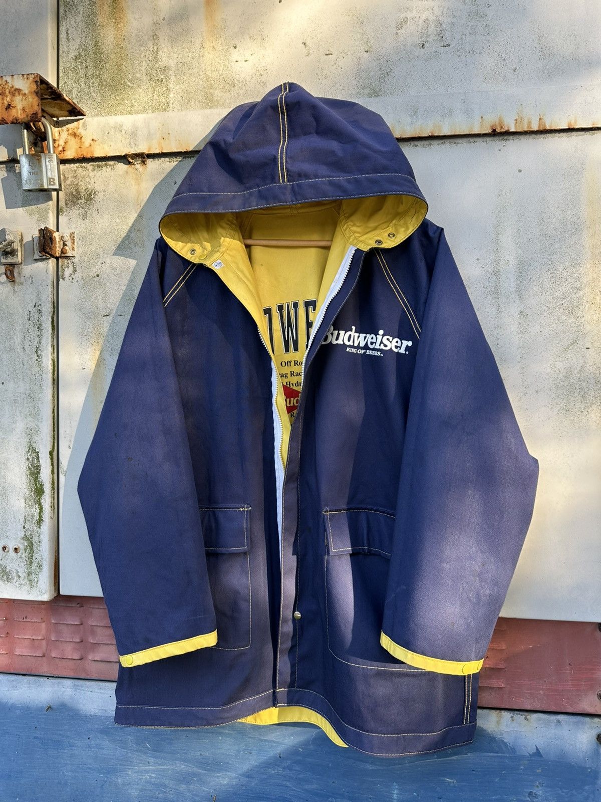 Budweiser 👹Vintage Budweiser Reversible Waterproof Long Rain Jacket Size US L / EU 52-54 / 3 - 1 Thumbnail
