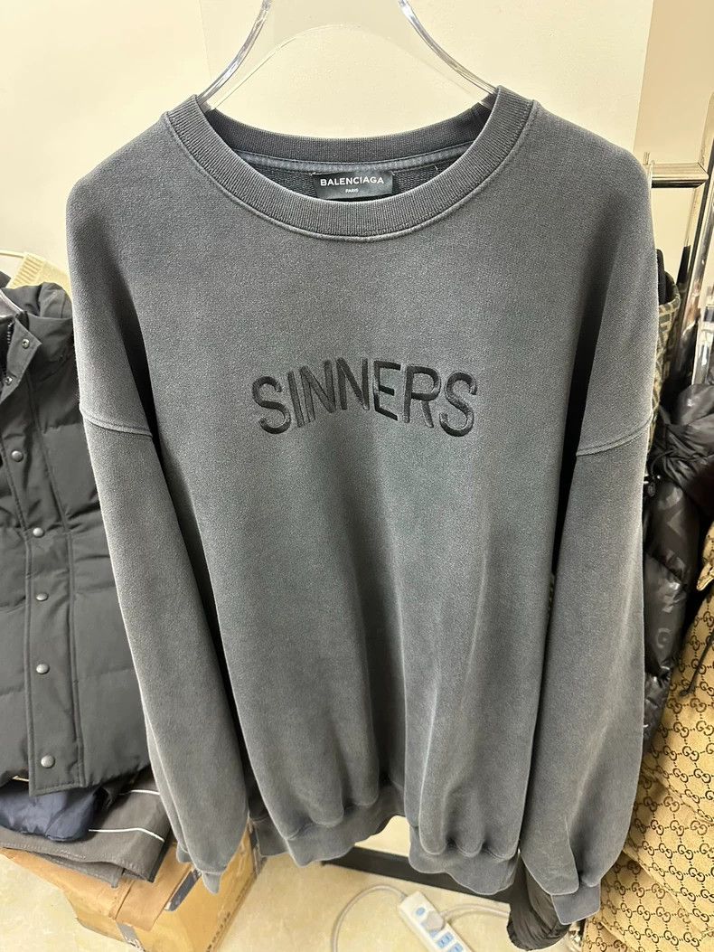 Balenciaga Balenciaga Sinners Washed Gray Sweatshirt - dmc Size US S / EU 44-46 / 1 - 1 Thumbnail