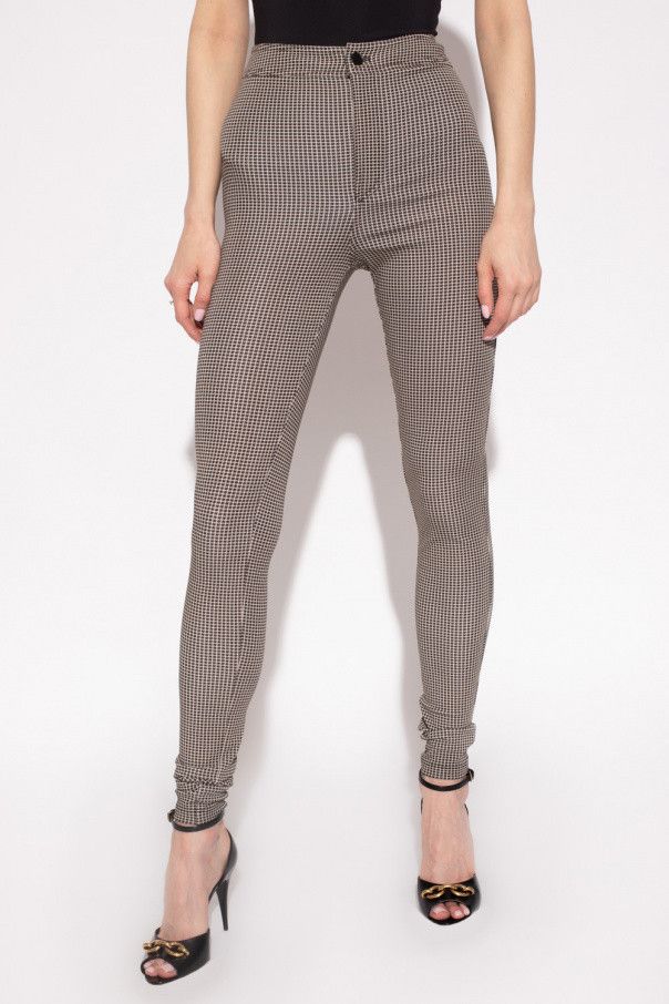 Saint Laurent Paris o1s1wg110924 Slim-Fit Pants in Checked Jersey in Multicolor Size 26" / US 2 / IT 38 - 3 Thumbnail