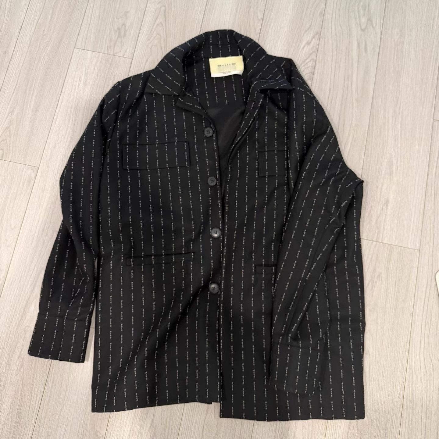 1017 ALYX 9SM Black Striped Button-Up Light Jacket Size US S / EU 44-46 / 1 - 1 Thumbnail