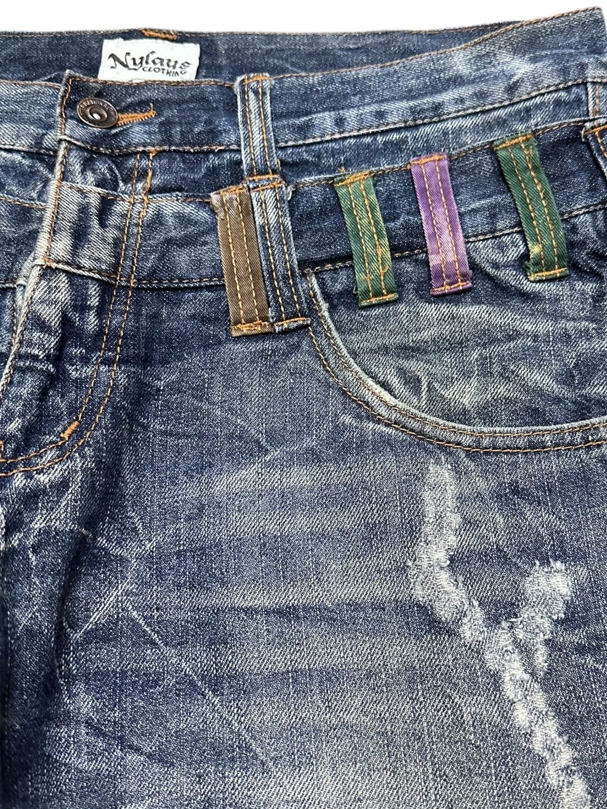 Hysteric Glamour Vintage Nylaus Clothing Double Waist Honeycomb Grunge Denim Size US 33 - 4 Thumbnail