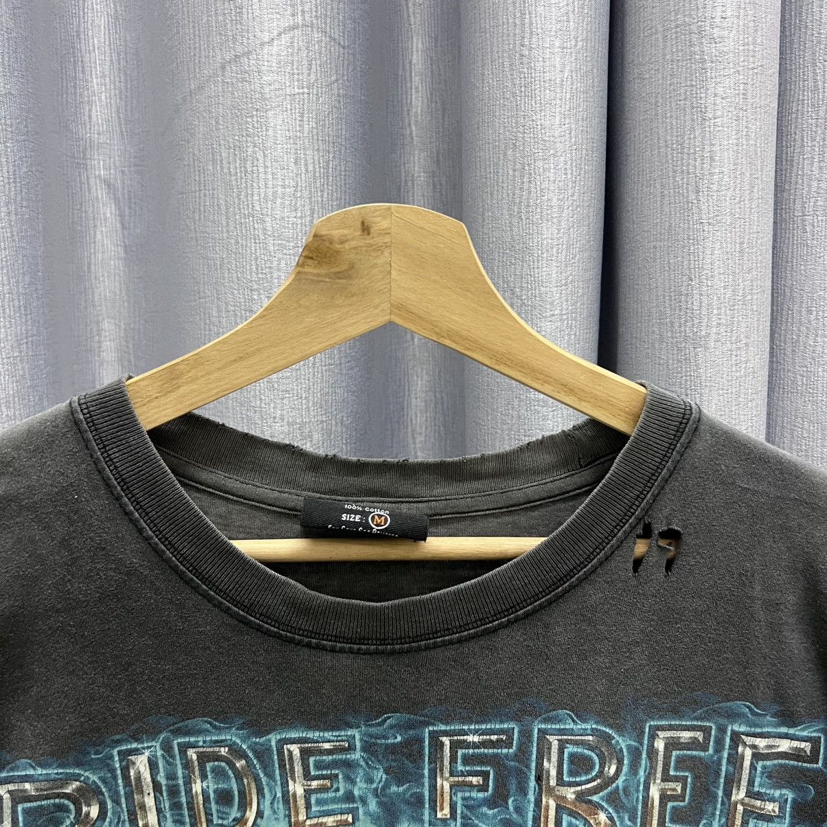 Harley Davidson × Vintage Vintage Thrashed Faded Harley Davidson Flame Eagle Tee Size US M / EU 48-50 / 2 - 2 Thumbnail