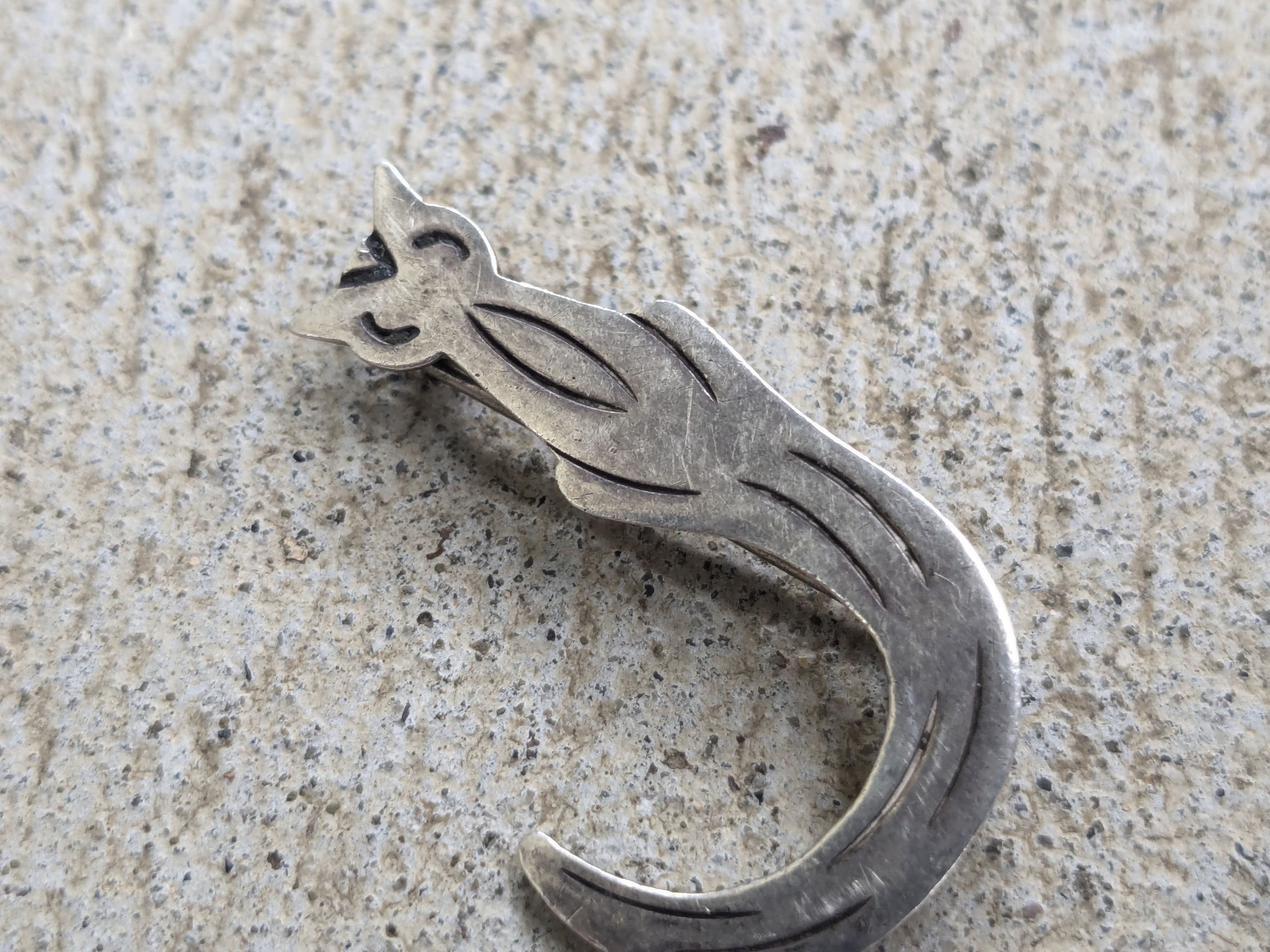 Sterling Silver × Vintage Vintage Sterling Silver Pin Brooch Cat Kitty Taxco Mexico Size ONE SIZE - 6 Thumbnail