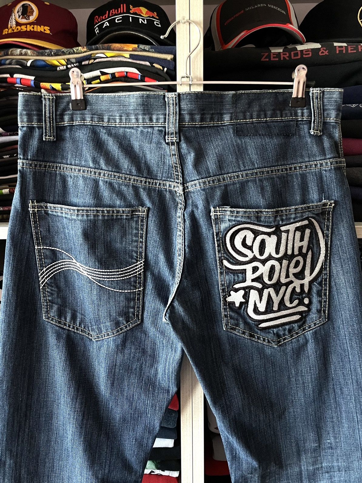 Southpole Vintage Y2K Southpole Embroidered Cyber Grunge Denim Jeans Size US 34 / EU 50 - 3 Thumbnail