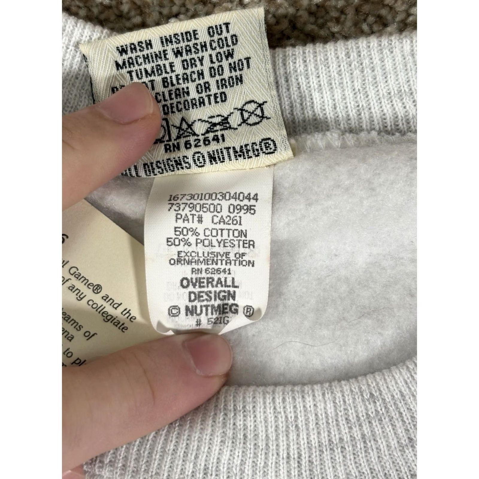 Nutmeg VINTAGE Nutmeg Crew Neck Sweatshirt Unisex Adults Medium Gray 1996 Rose Bowl 90s College Sports USA Made Heavyweight Graphic Print Size US M / EU 48-50 / 2 - 6 Thumbnail