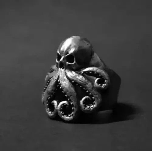 VIBE Octopus Skull Ring Size 7 8 9 10 11 Size ONE SIZE - 3 Thumbnail