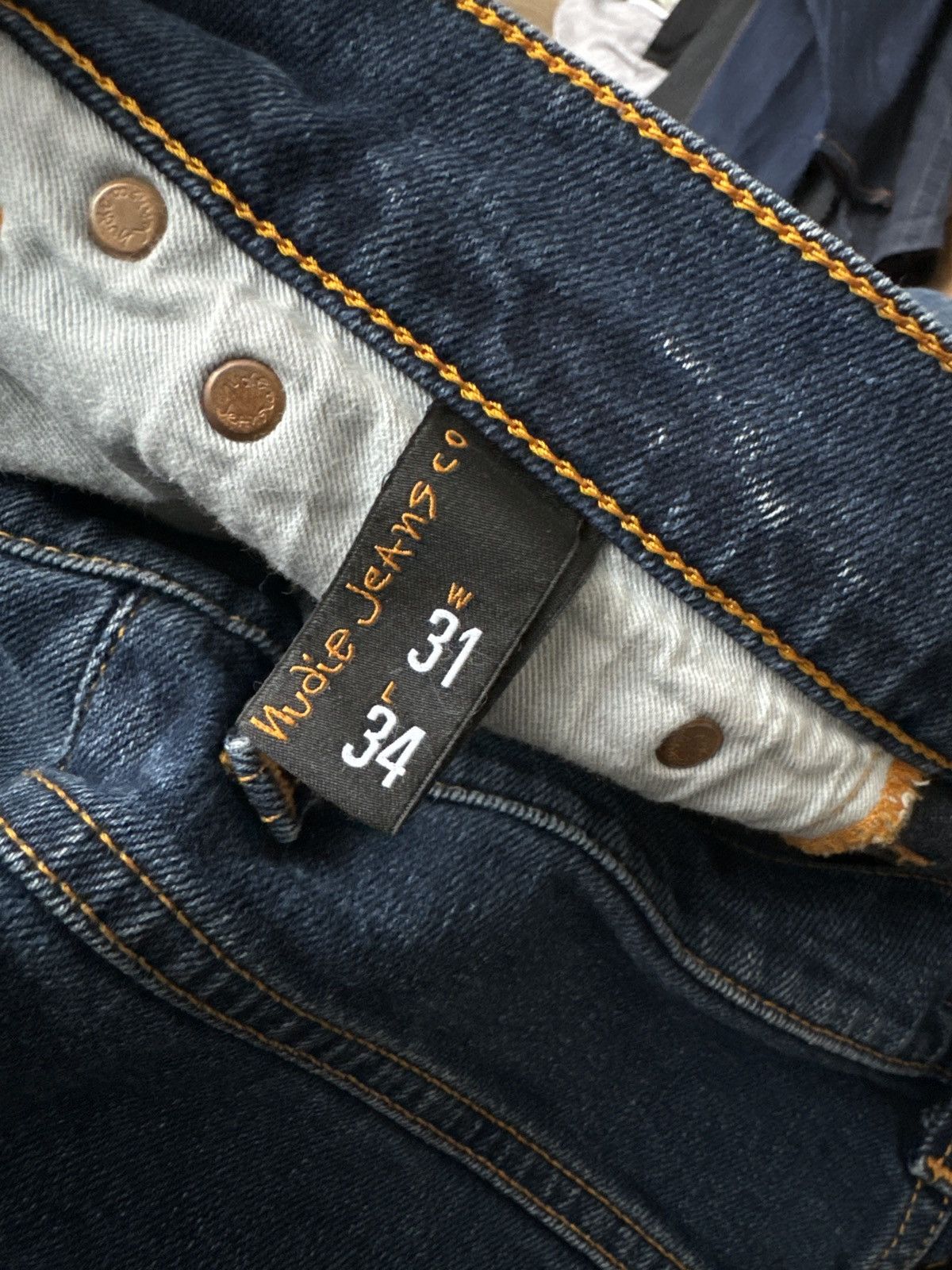 Nudie Jeans × Vintage Nudie Jeans Grim Tim Ink Navy Jeans Size US 31 - 5 Thumbnail