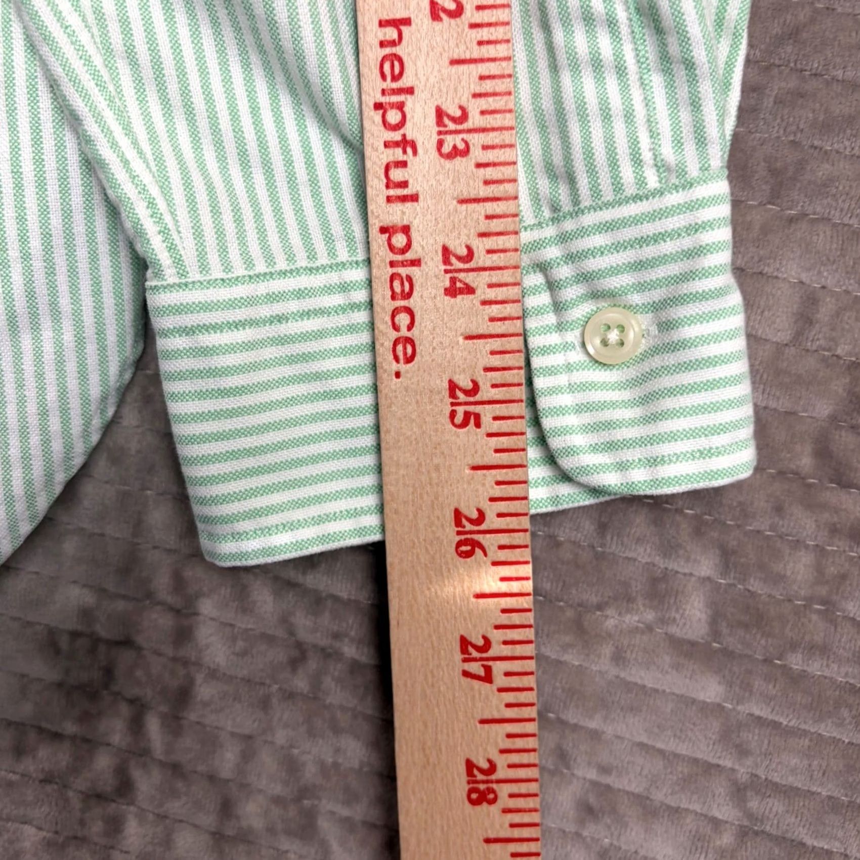 Ralph Lauren Ralph Lauren Mens XL Classic Fit Button Down Shirt Green White Stripe Cotton Size US XL / EU 56 / 4 - 7 Thumbnail