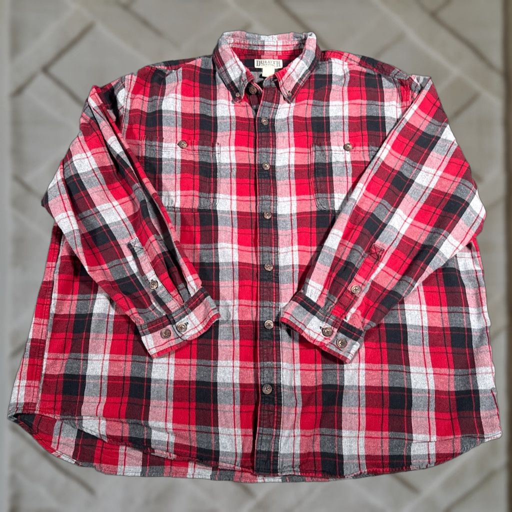 Vintage VINTAGE Duluth Men's Flannel Shirt Long Sleeve Button-Up Casual Outdoor Fall Spring Summer 3XL Red Size US XXL / EU 58 / 5 - 1 Thumbnail