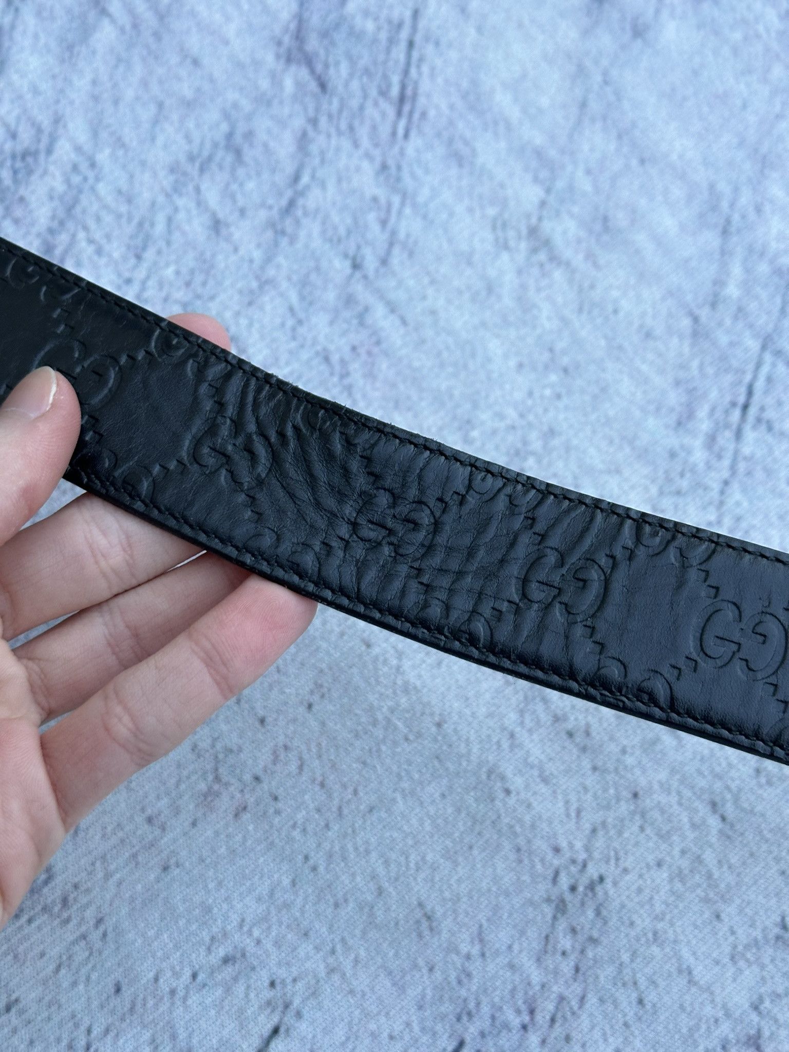 Gucci Gucci Belt Guccissima GG Monogram Black, Golden Buckle Size ONE SIZE - 6 Thumbnail