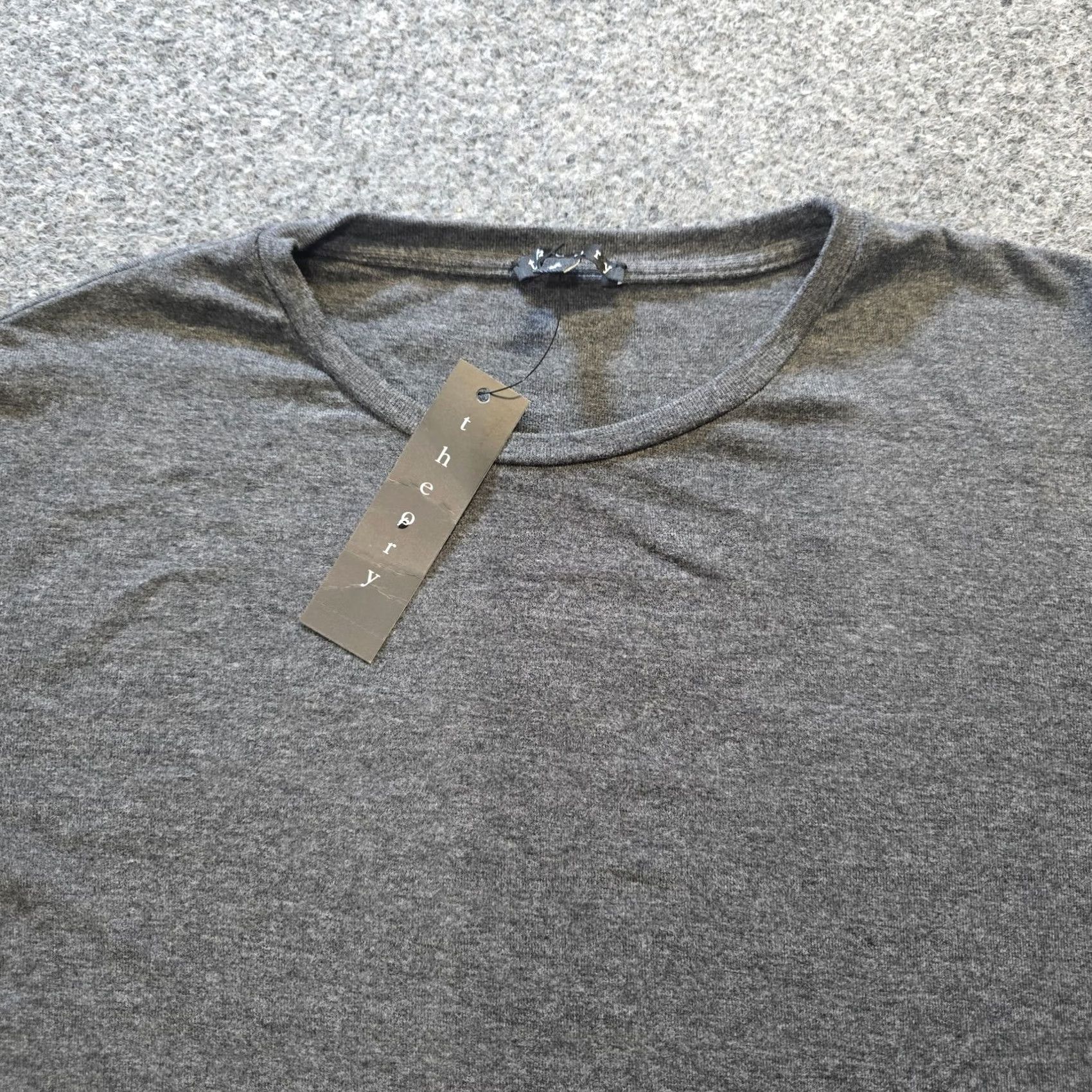 Theory Theory Top Womens Size Small Gray Ribbed Short Sleeve Stretch Minimal Capsule Top Size S / US 4 / IT 40 - 2 Thumbnail