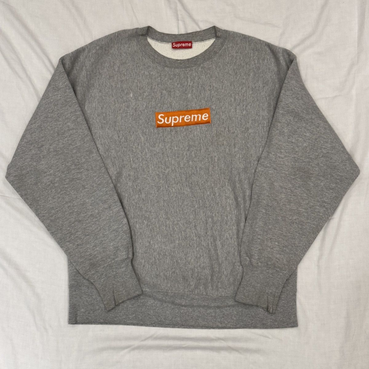 Supreme 1995 Safety Orange Box Logo Crewneck Size US XL / EU 56 / 4 - 1 Thumbnail