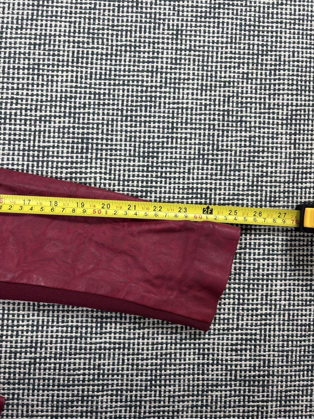 Genuine Leather avant garde asymmetric leather zip jacket pink burgundy Size XS / US 0-2 / IT 36-38 - 10 Thumbnail