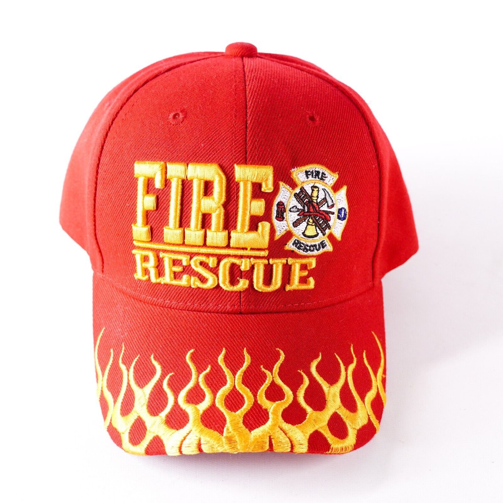 Other Fire Rescue Firefighter Flames Fiery Baseball Hat Cap Red Size ONE SIZE - 1 Thumbnail