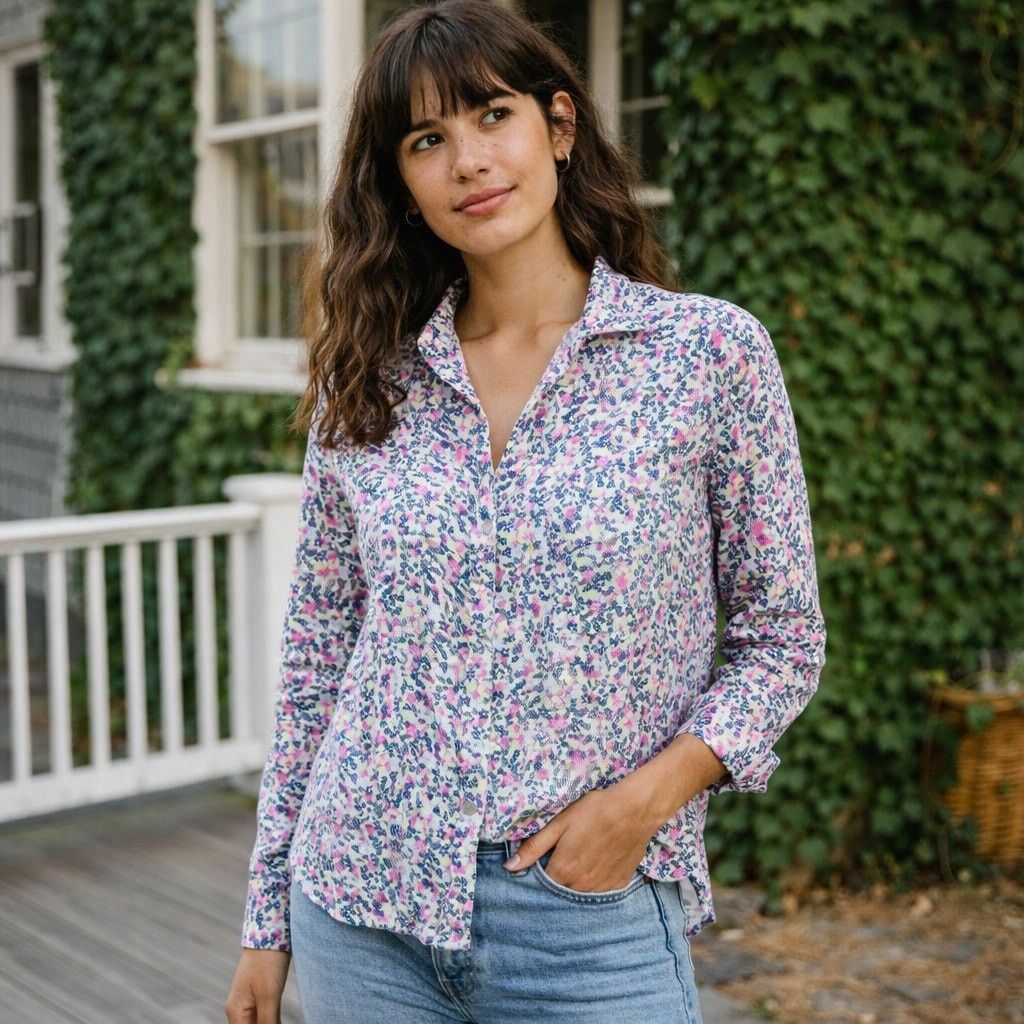 Frank & Eileen Frank & Eileen Linen Button up EILEEN Shirt Floral Small Size S / US 4 / IT 40 - 1 Thumbnail