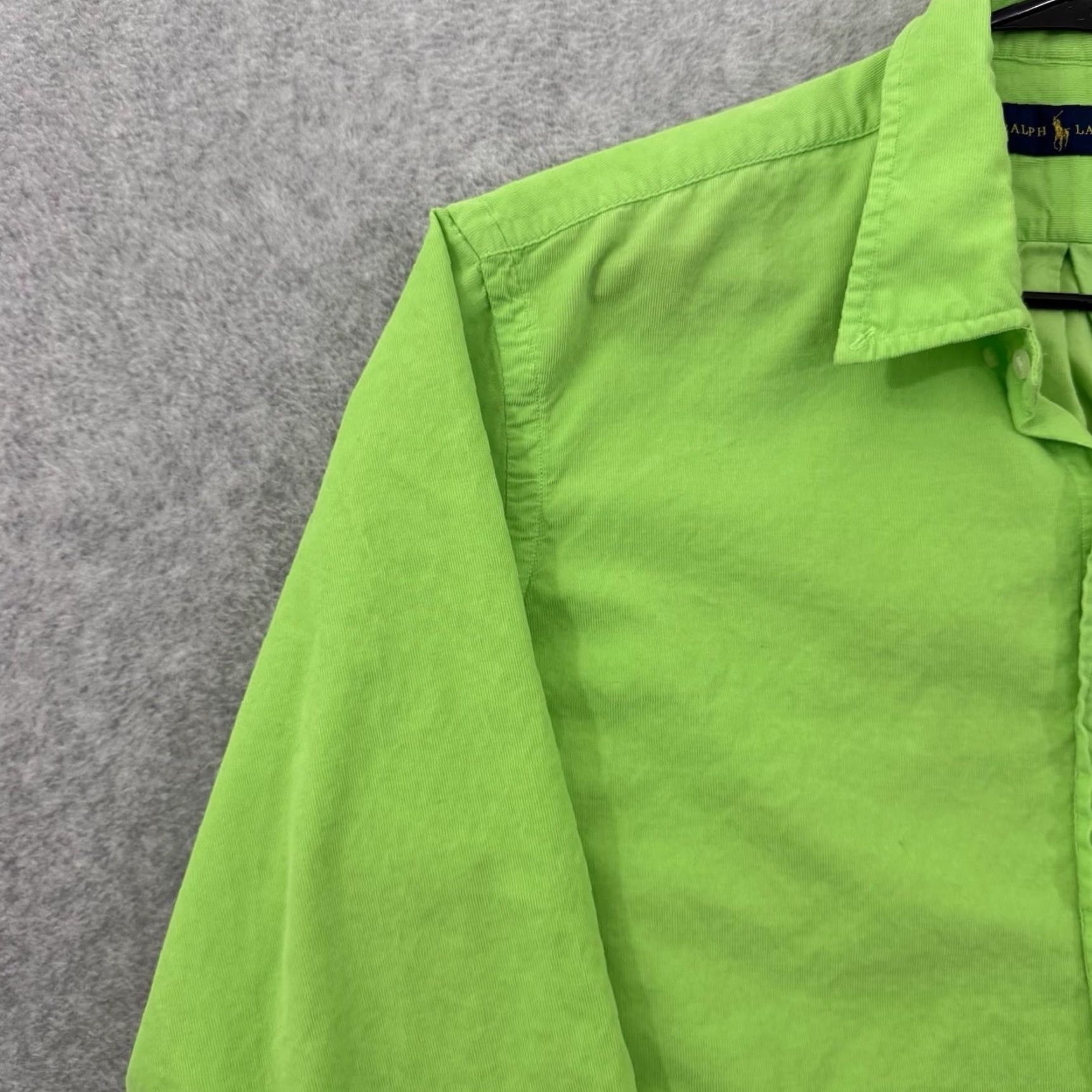 Polo Ralph Lauren Polo Ralph Lauren Shirt Mens XL Green Corduroy Pinwale Button-Down Lime Embroidered Regular Collared Button-Up Vintage: No Size US L / EU 52-54 / 3 - 2 Thumbnail