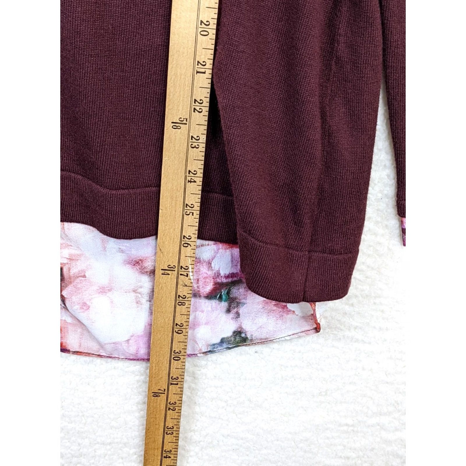 NYDJ NYDJ women's dark red V-Neck long sleeve pullover Sweater Size M Size M / US 6-8 / IT 42-44 - 7 Thumbnail