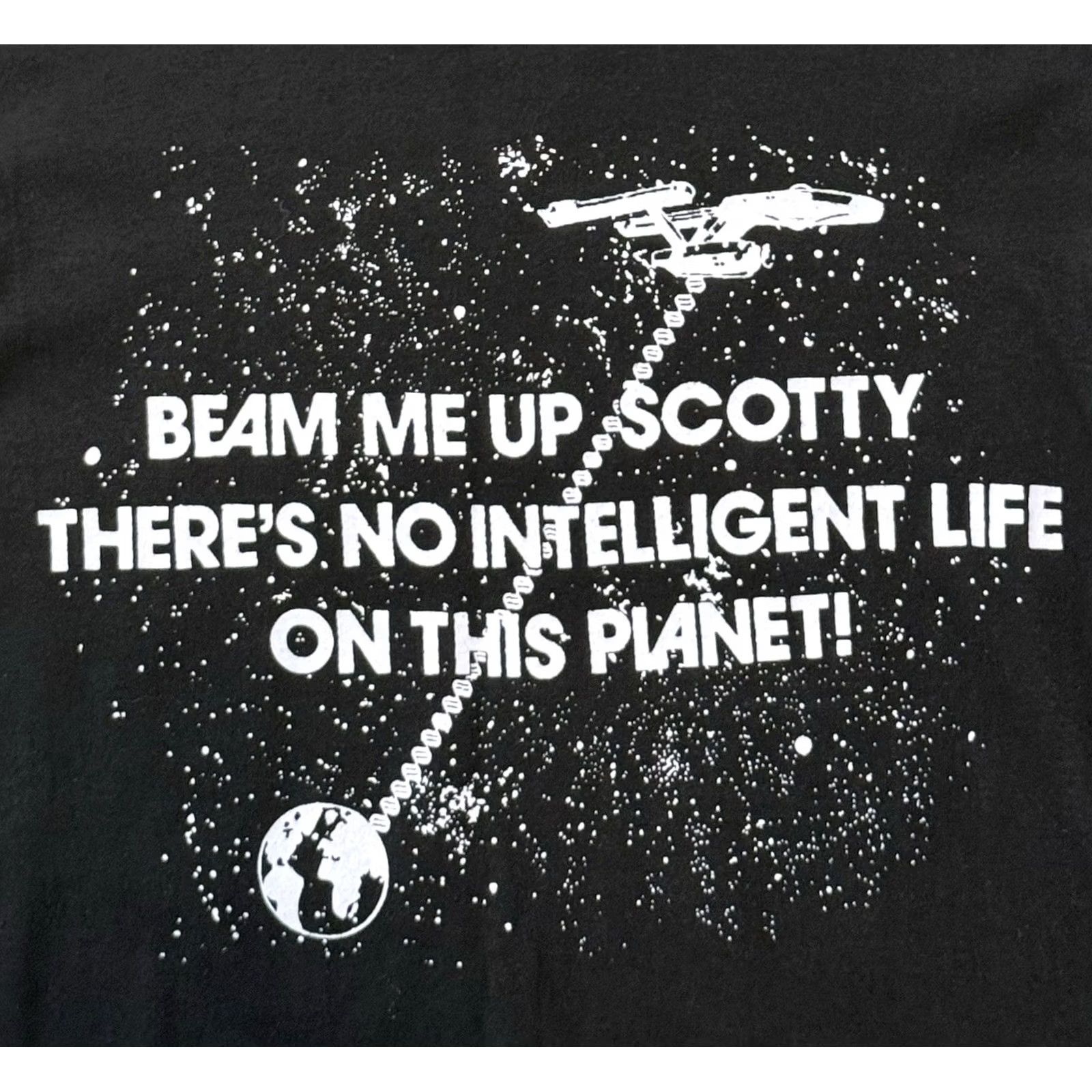 TEE JAYS VINTAGE Star Trek Beam Me Up Scotty Longsleeve Shirt M Black 80s Tee Jays Classic Unisex Adults Boys Girls Men Women Scotty Kirk Spock Size US M / EU 48-50 / 2 - 3 Thumbnail
