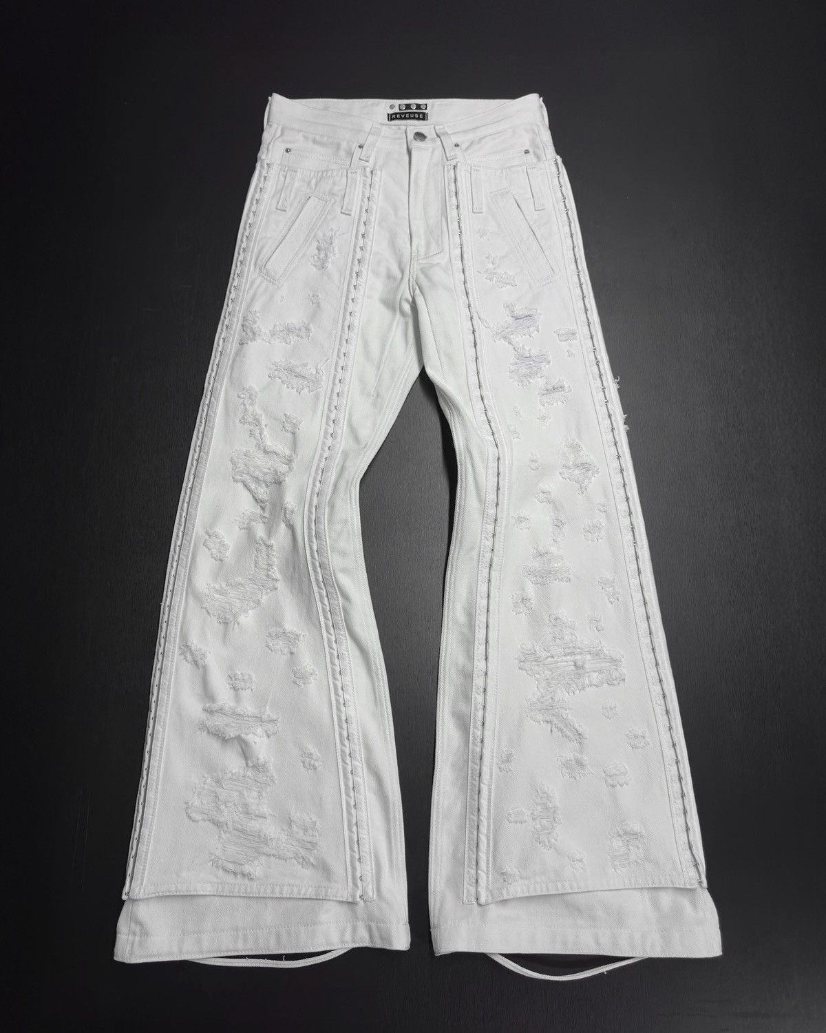 Designer DOUBLE LAYERS WHITE JEANS 2.0 Size US 32 / EU 48 - 3 Thumbnail
