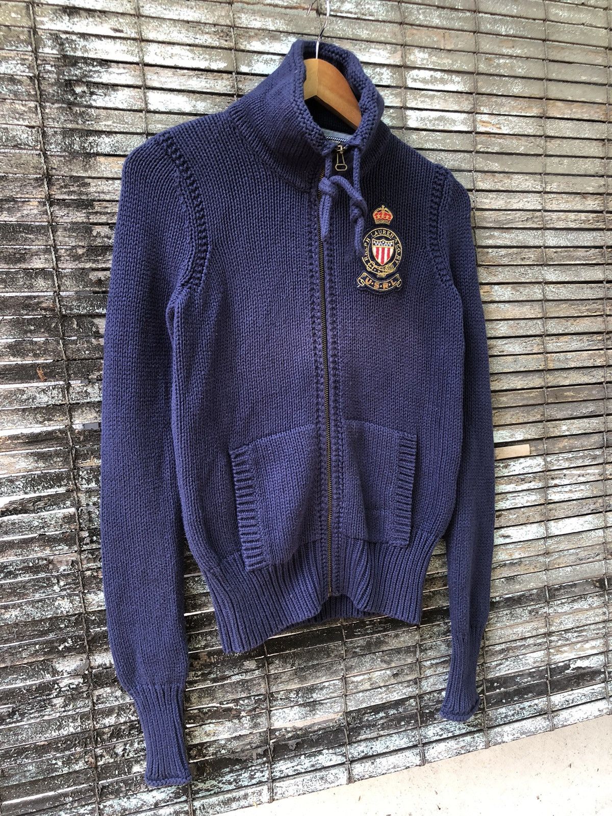 Polo Ralph Lauren Vintage 90s U.S.R.L Polo Ralph Lauren Zipper Knit Sweater Size S / US 4 / IT 40 - 3 Thumbnail