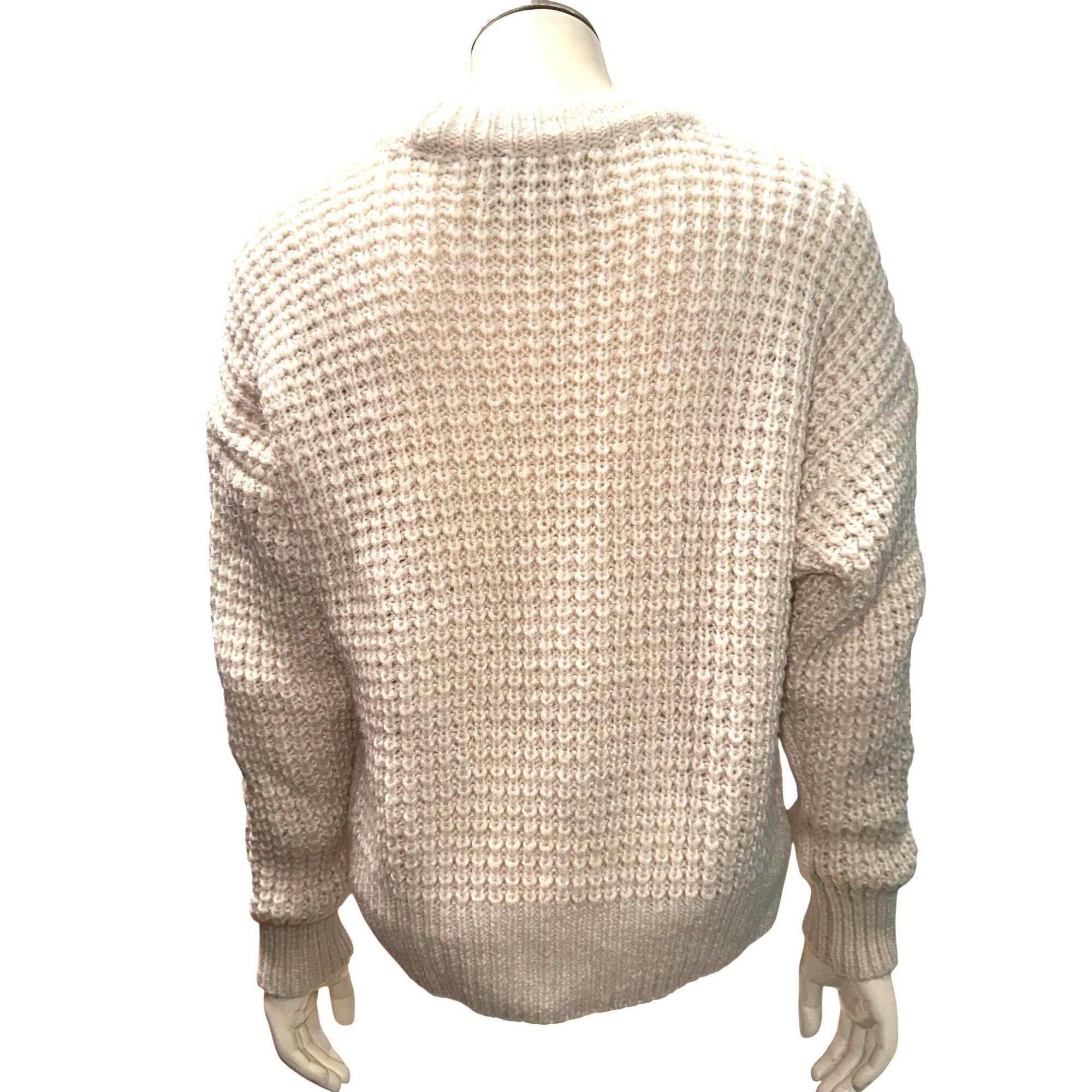 Abercrombie & Fitch Abercrombie Fitch Small Cream Textured Pullover Sweater Wint Size L / US 10 / IT 46 - 5 Thumbnail