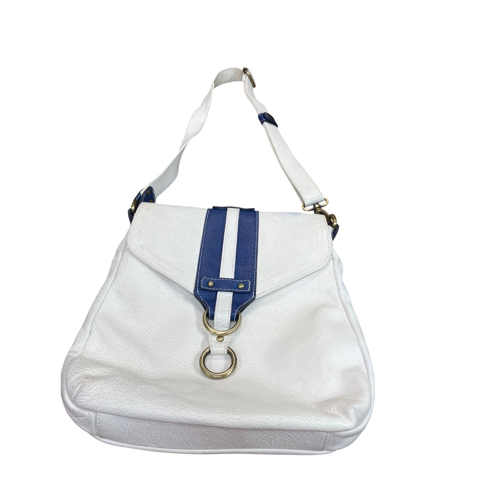 Other Avorio Italy leather white blue adjustable crossbody shoulde Size ONE SIZE - 1 Thumbnail