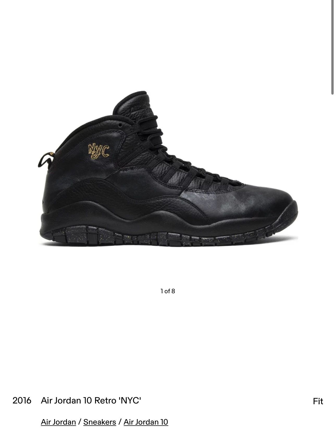 Jordan Brand 2016 Air Jordan 10 Retro 'NYC' Size US 11 / EU 44 - 1 Thumbnail