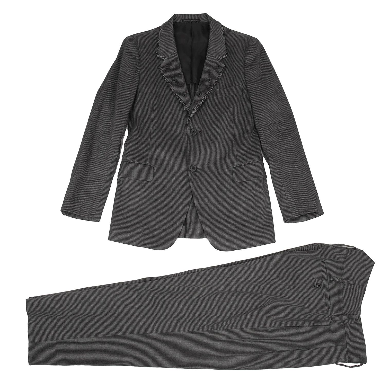 Yohji Yamamoto Yohji Yamamoto Linen Blend Stripe Set-Up Size US M / EU 48-50 / 2 - 1 Thumbnail