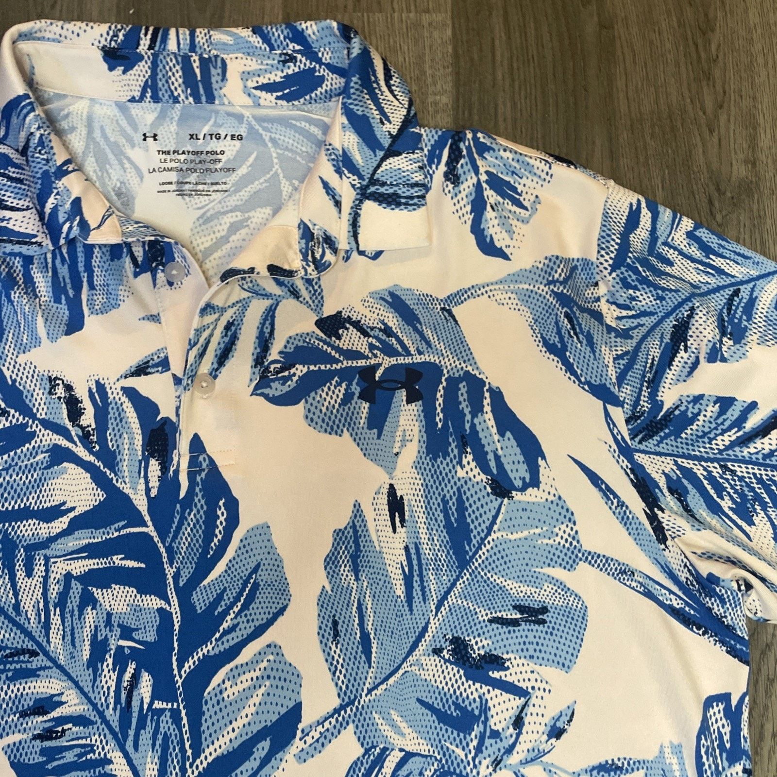 Under Armour Under Armour Hawaiian Golf Polo Shirt Mens XL Blue Floral Size US XL / EU 56 / 4 - 3 Thumbnail