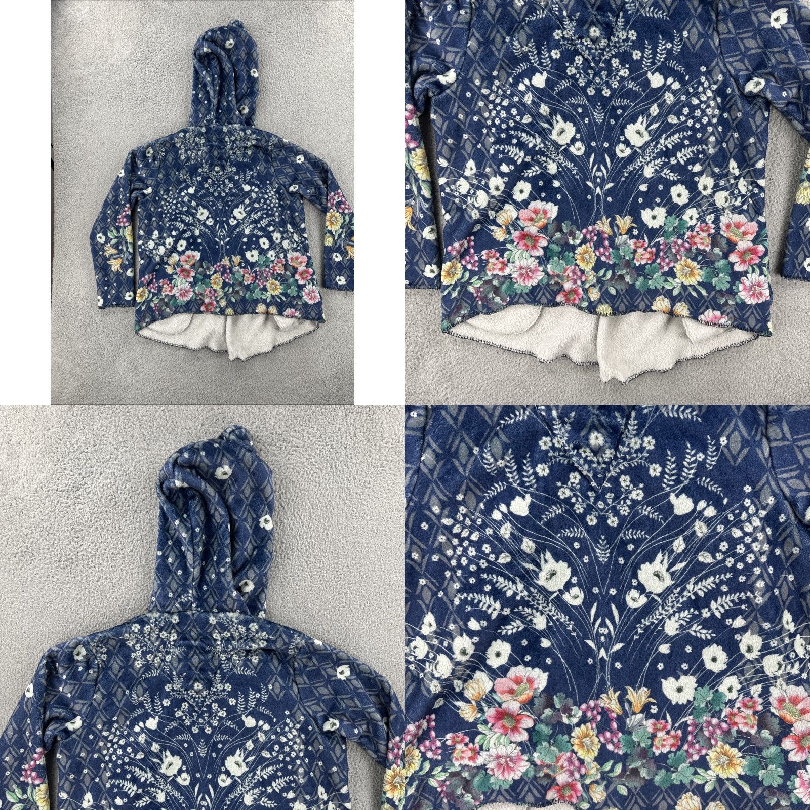 Johnny Was Johnny Was Womens Medium Blue Floral Biya Sherpa Fleece Jacket Pockets Jacket Kimono Floral Blue Pockets Womens M Size M / US 6-8 / IT 42-44 - 10 Thumbnail