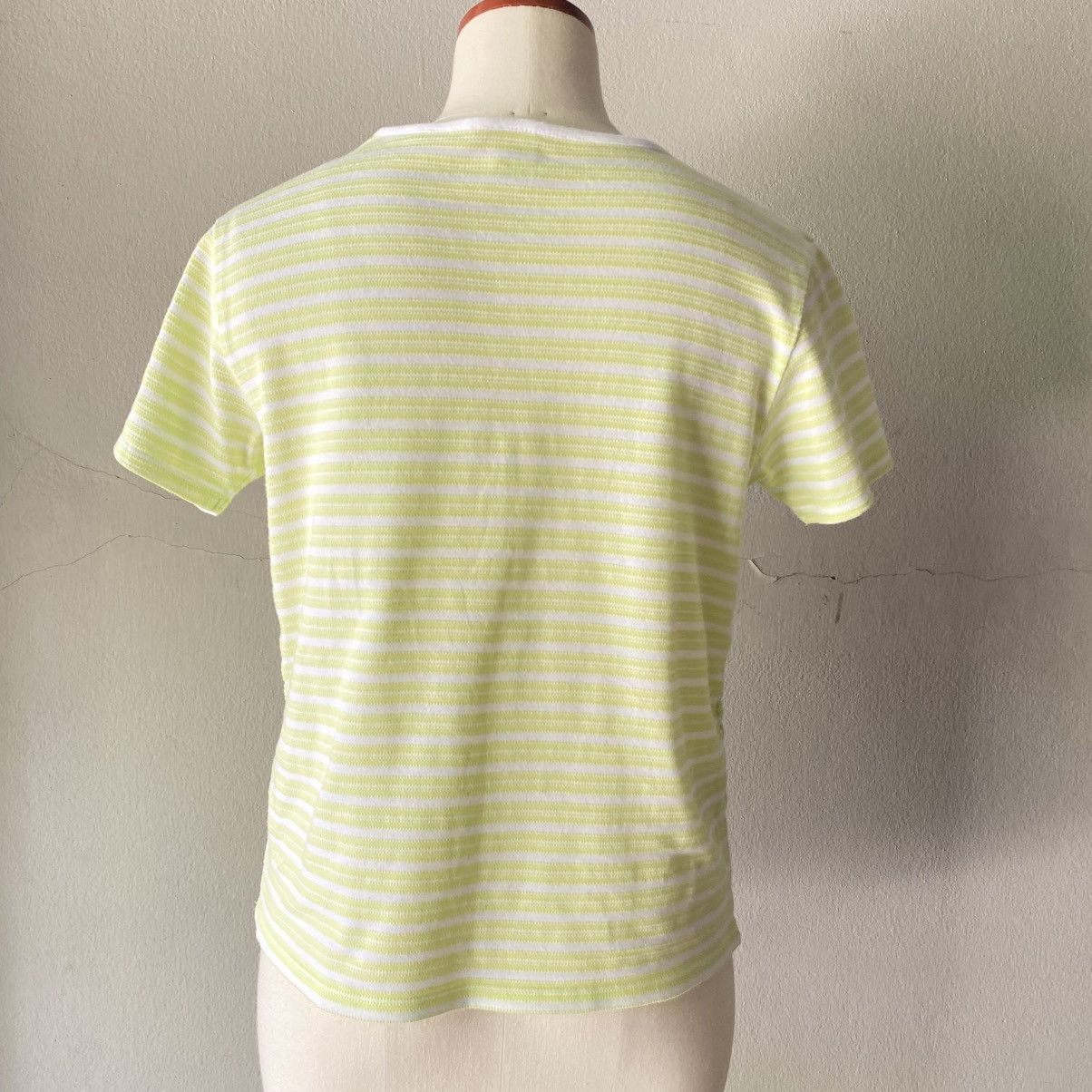 Courreges Courreges Lime Green Striped Short Sleeve Tee Size XS / US 0-2 / IT 36-38 - 17 Thumbnail
