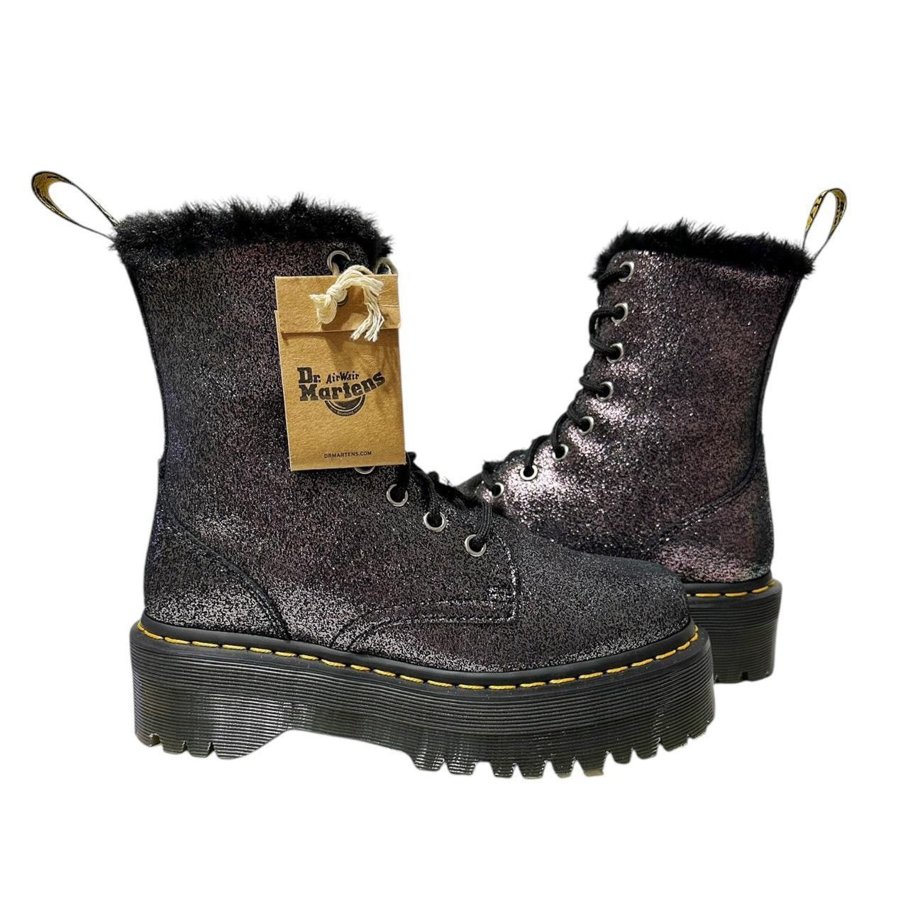 Dr. Martens DR. MARTENS Jadon Faux Fur Metallic Leather Platform Boots Size US 6 / IT 36 - 2 Thumbnail