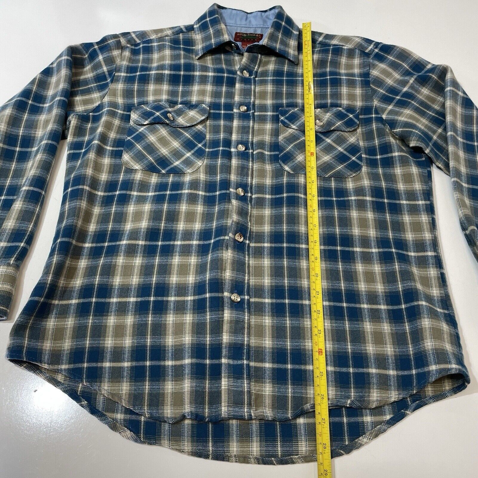 High Sierra VTG High Sierra Flannel Plaid Shirt Beige Teal Blue Check M Size US M / EU 48-50 / 2 - 5 Thumbnail