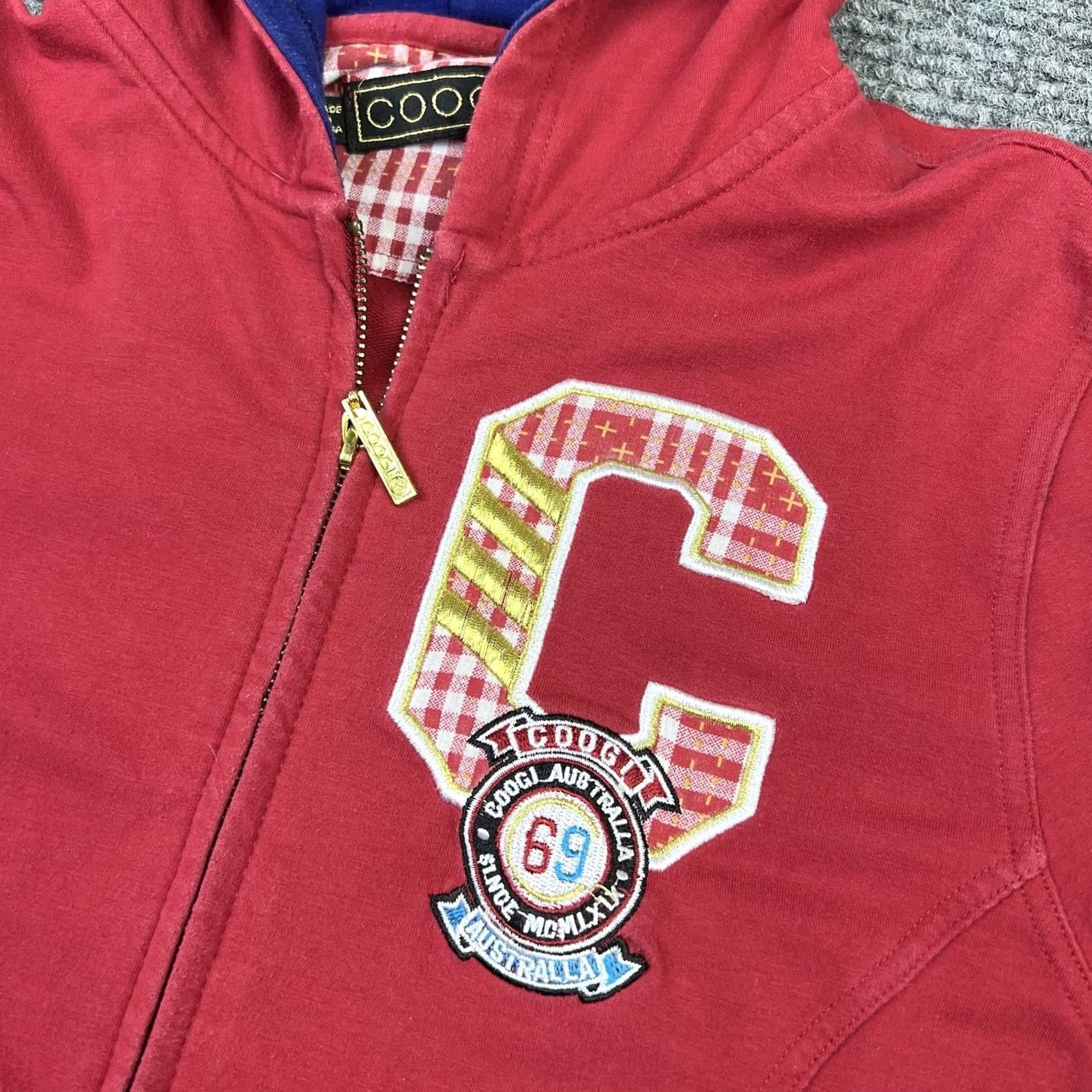 Coogi COOGI Jacket Womens Small Red Embroidered Rhinestone Zip Up Hoodie Stretch Knit Designer Size S / US 4 / IT 40 - 5 Thumbnail