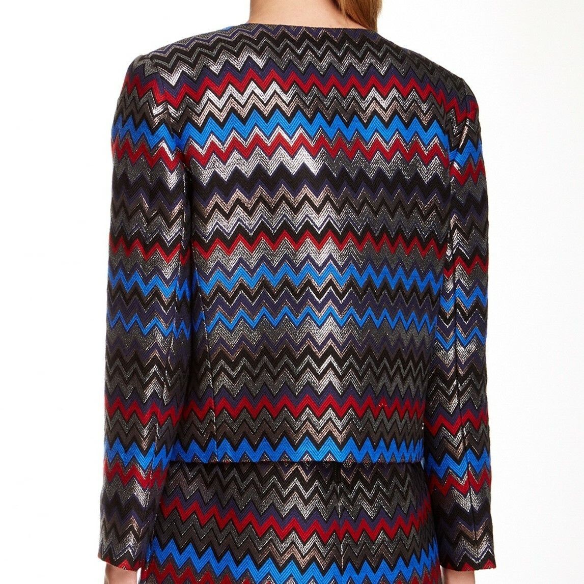 Alice + Olivia Kidman Box Blazer Metallic Print Jacket size M MSRP $597 Size M / US 6-8 / IT 42-44 - 2 Thumbnail