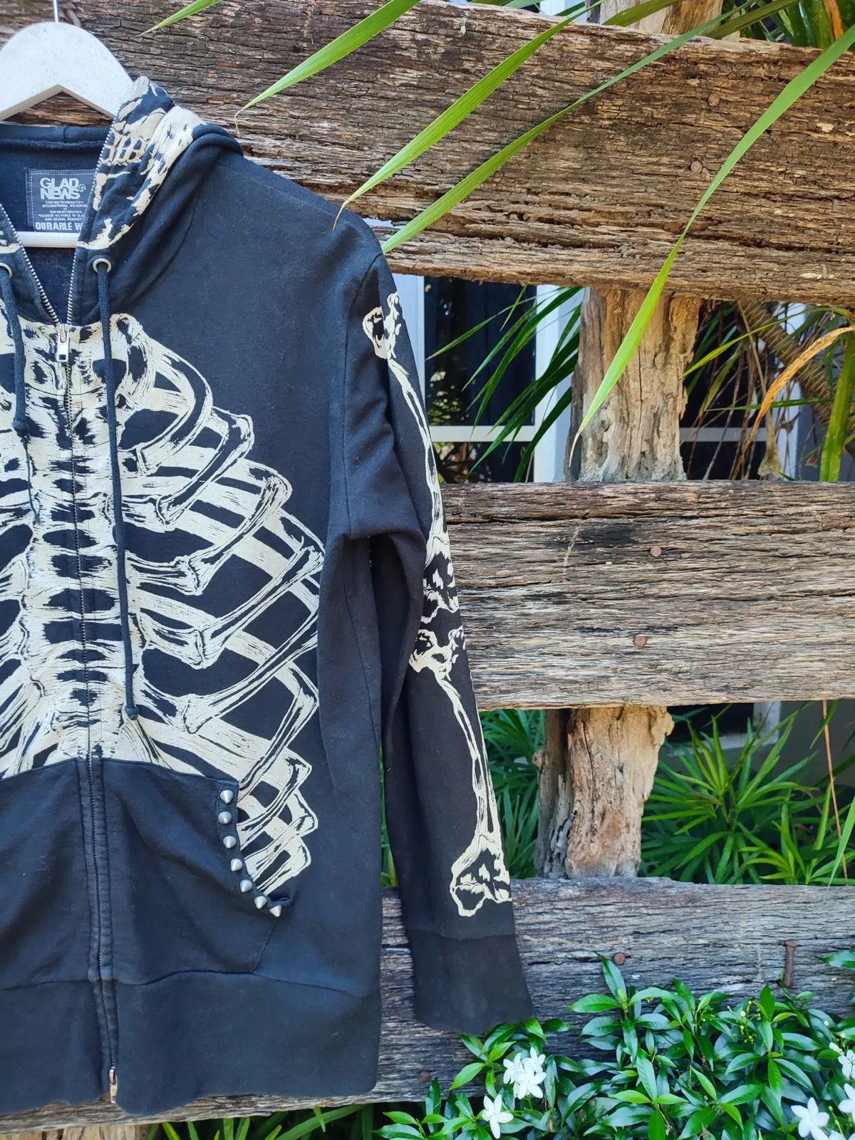 Japanese Brand Glad News “X-Ray Vision” Skeleton Full-Zip Hoodie Size US M / EU 48-50 / 2 - 9 Thumbnail