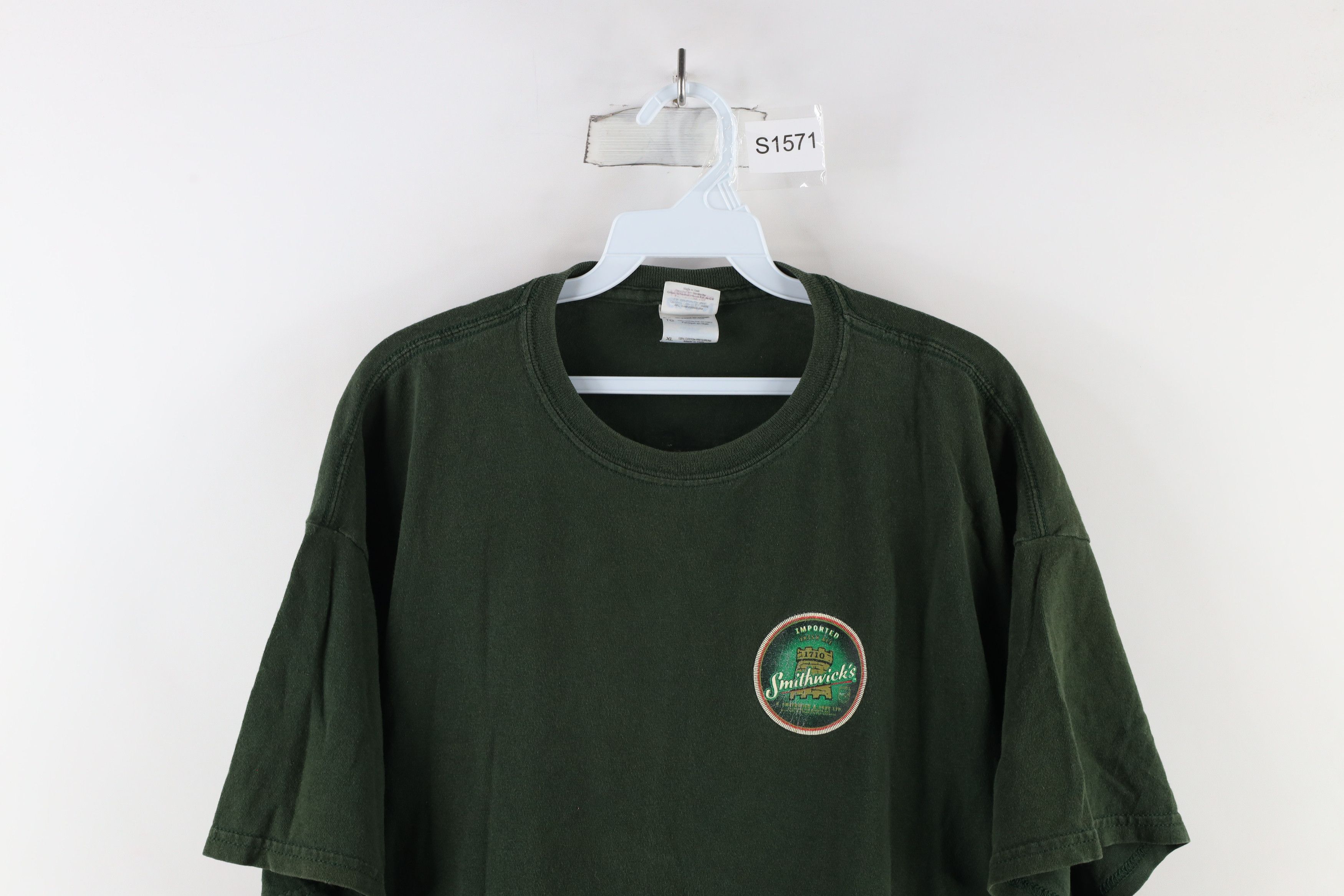 Vintage Vintage Out Smithwicks Imported Irish Ale Beer T-Shirt Green Size US XL / EU 56 / 4 - 2 Thumbnail