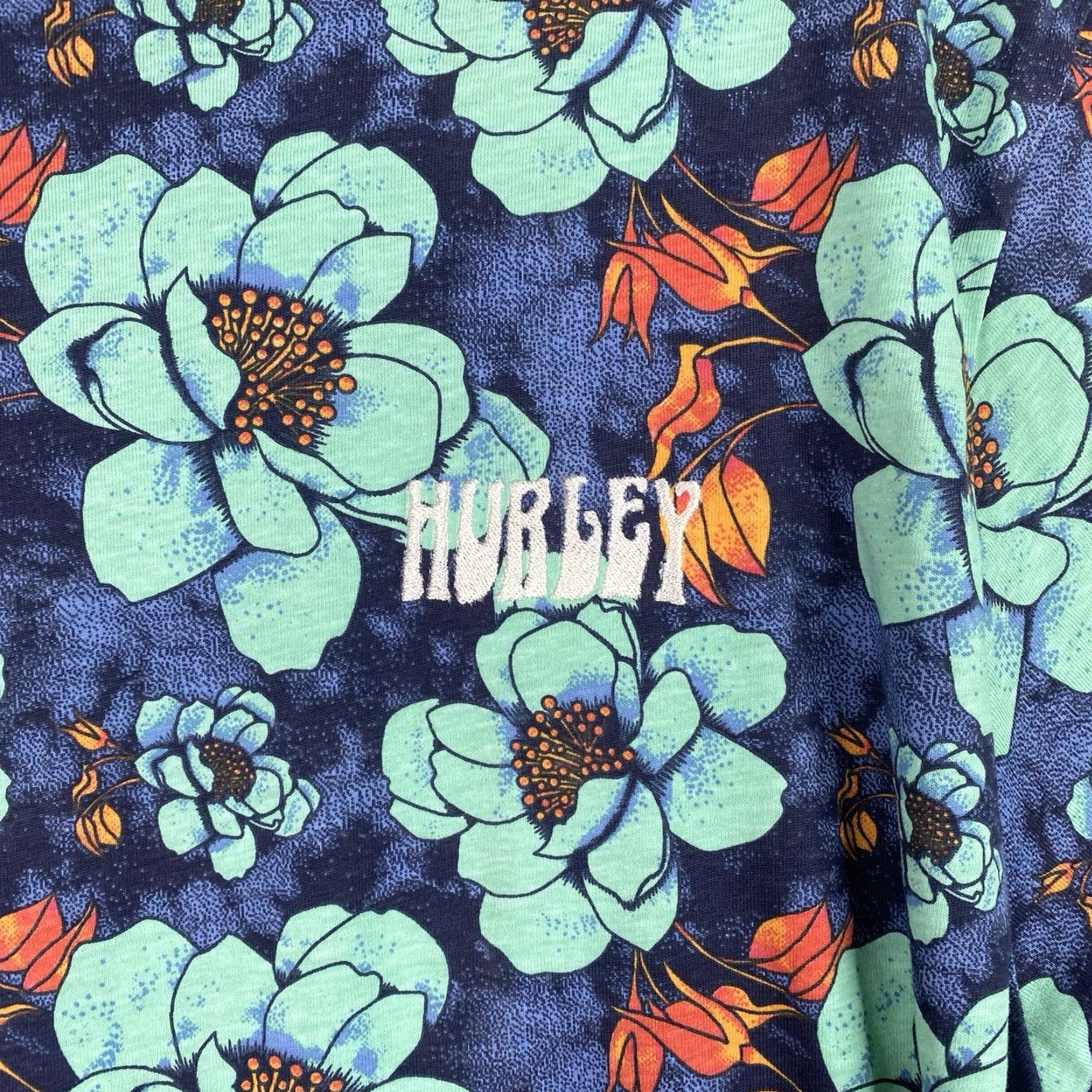 Hurley Hurley Shirt Mens L Blue Floral Short Slv Crew Neck Logo Beach Hawaiian T-Shirt Size US L / EU 52-54 / 3 - 2 Thumbnail