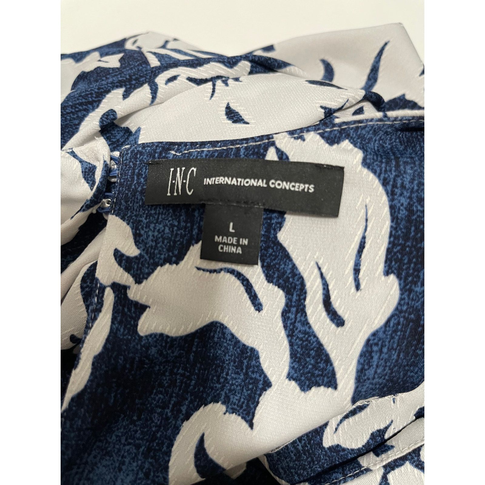 Other Inc Blue White Floral - Cold Shoulder Blouse - Large Size L / US 10 / IT 46 - 6 Thumbnail