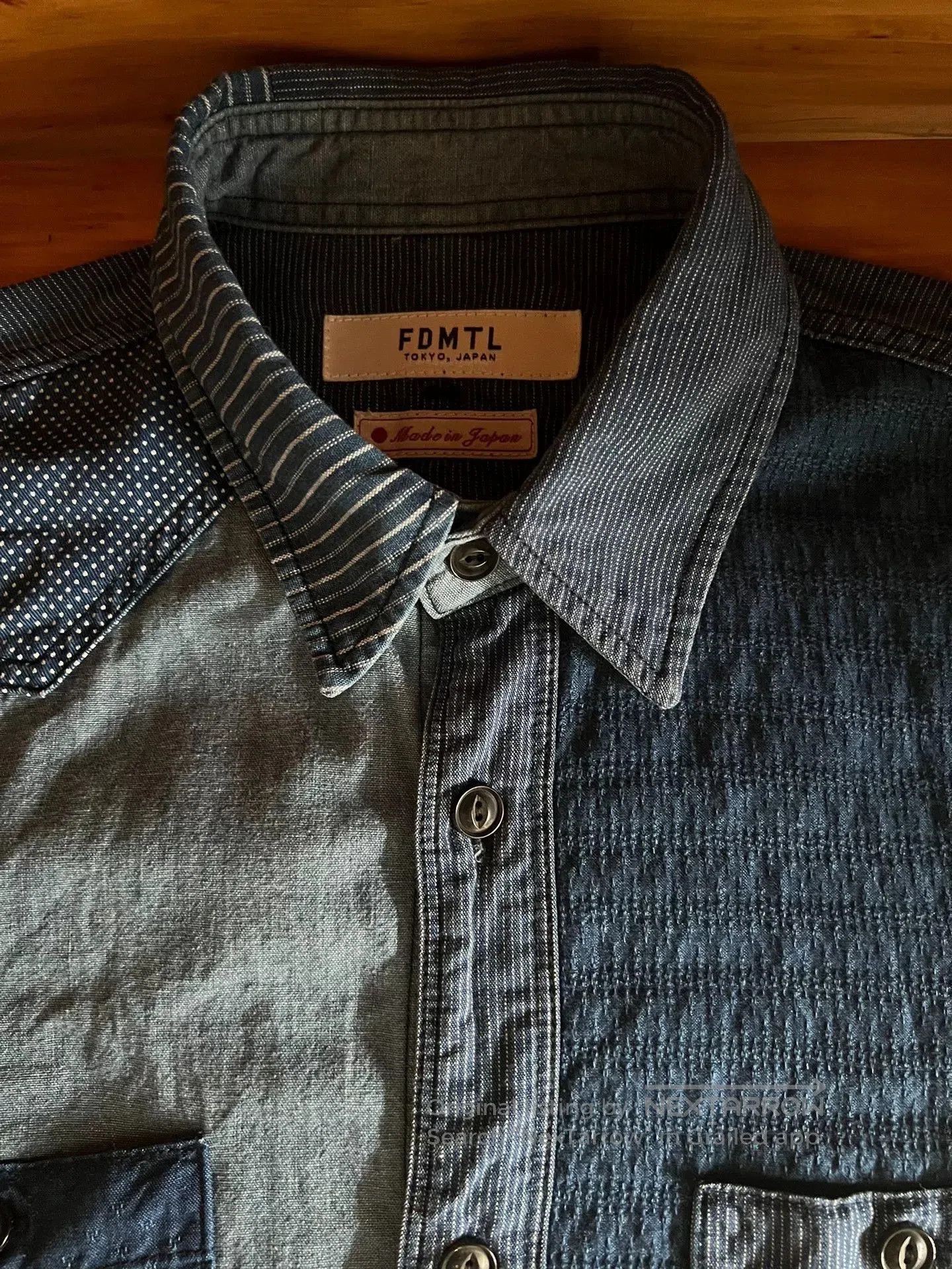 FDMTL fdmtl patchwork denim shirt for men. Size US M / EU 48-50 / 2 - 9 Thumbnail