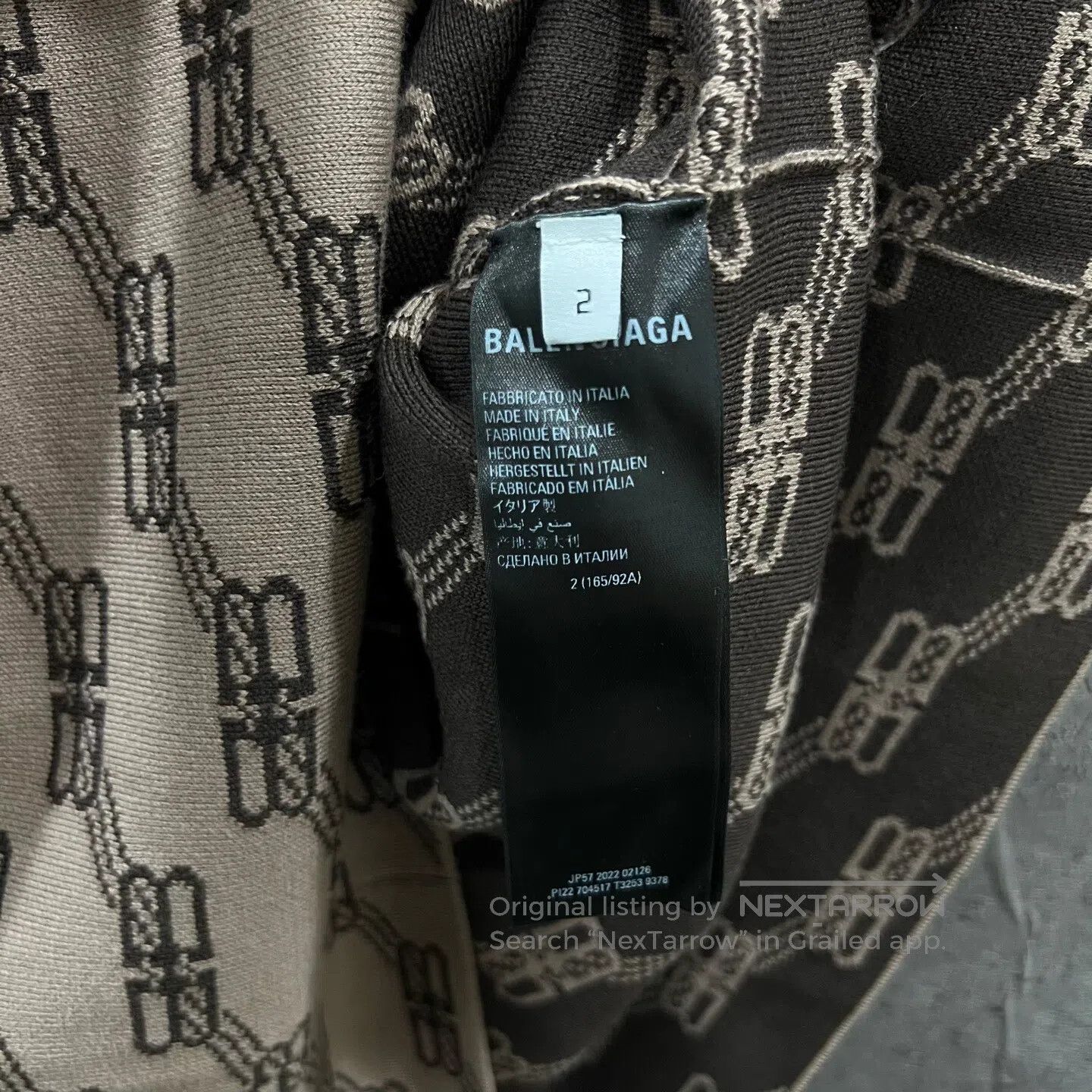 Balenciaga Balenciaga Khaki All-Over Logo Print Knit Cardigan| Size US XS / EU 42 / 0 - 5 Thumbnail