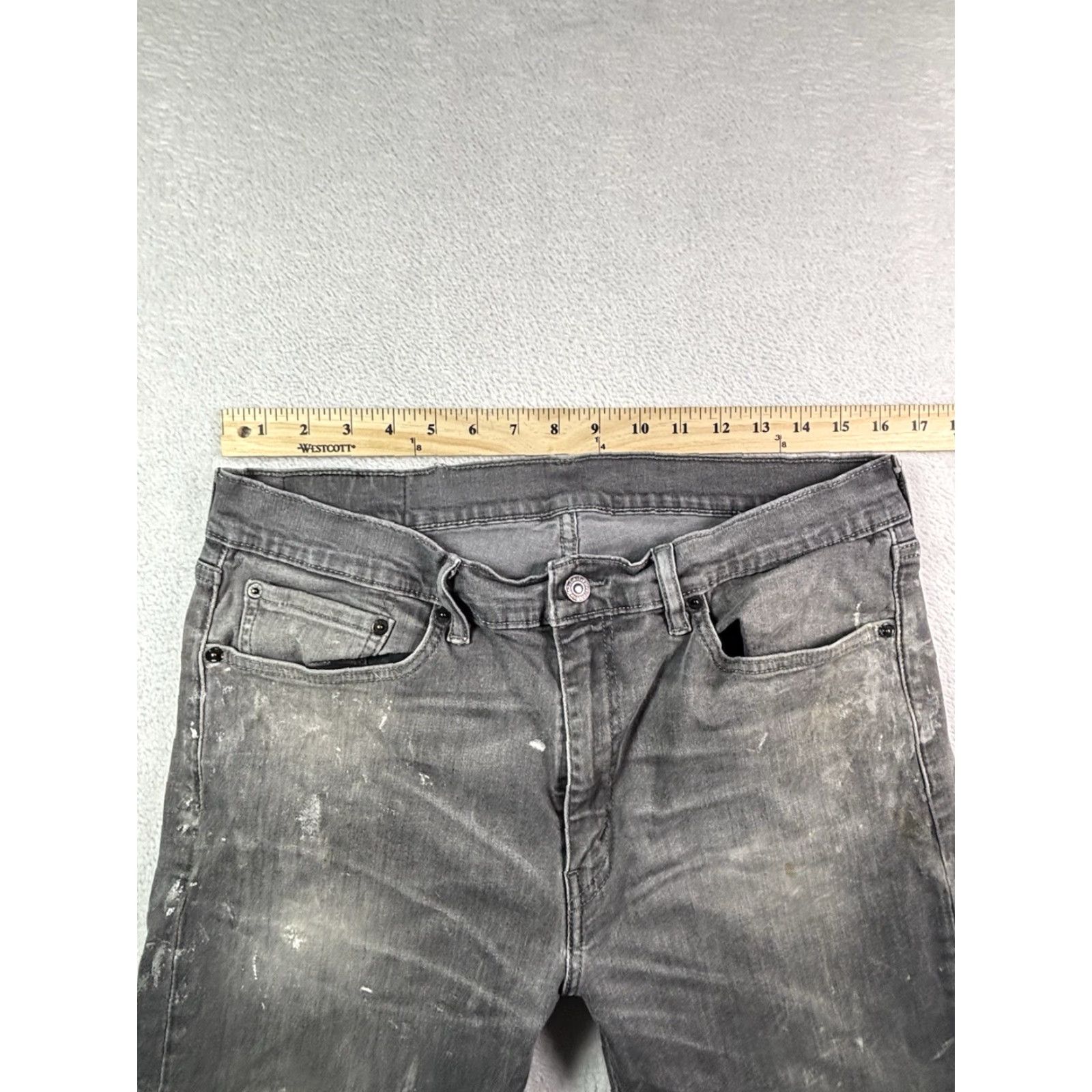 Levi's VTG Levis 513 Men's Jeans Straight Regular Fit 34x34 Gray/Black Distressed Button Zip Denim Cotton 5-Pocket Covenant Size US 34 / EU 50 - 6 Thumbnail