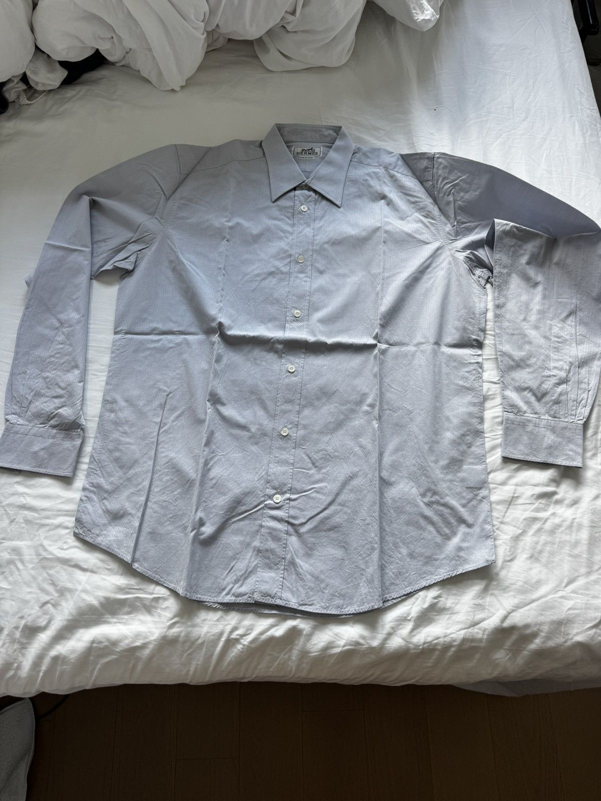 Hermes Hermes Button Up Shirt Clou de Selle Cuff Size US L / EU 52-54 / 3 - 4 Thumbnail