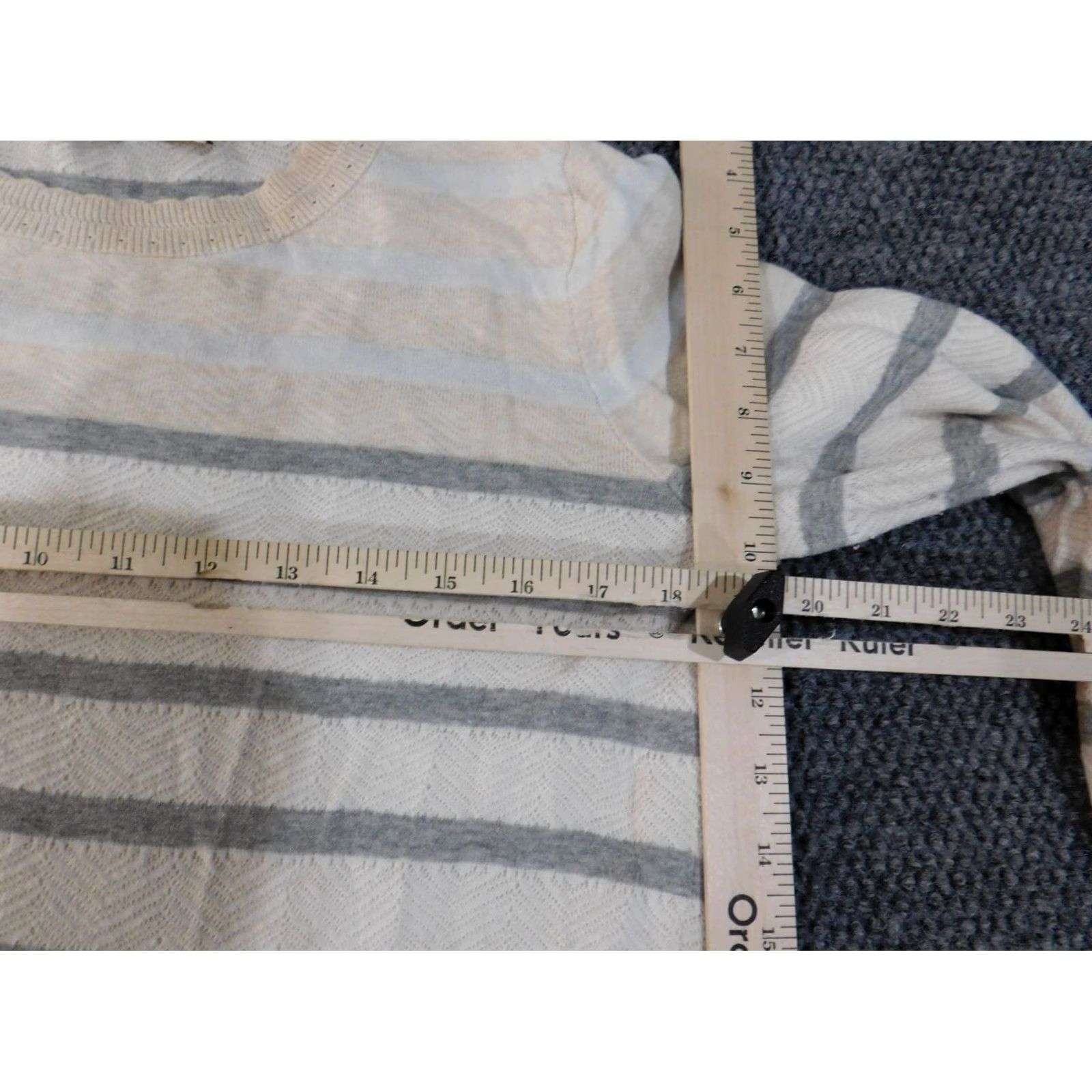Loft LOFT Sweater Shirt Womens Medium White Striped Crew Neck Pullover Cotton Knit Colorful Modern Modern Casual Size M / US 6-8 / IT 42-44 - 7 Thumbnail