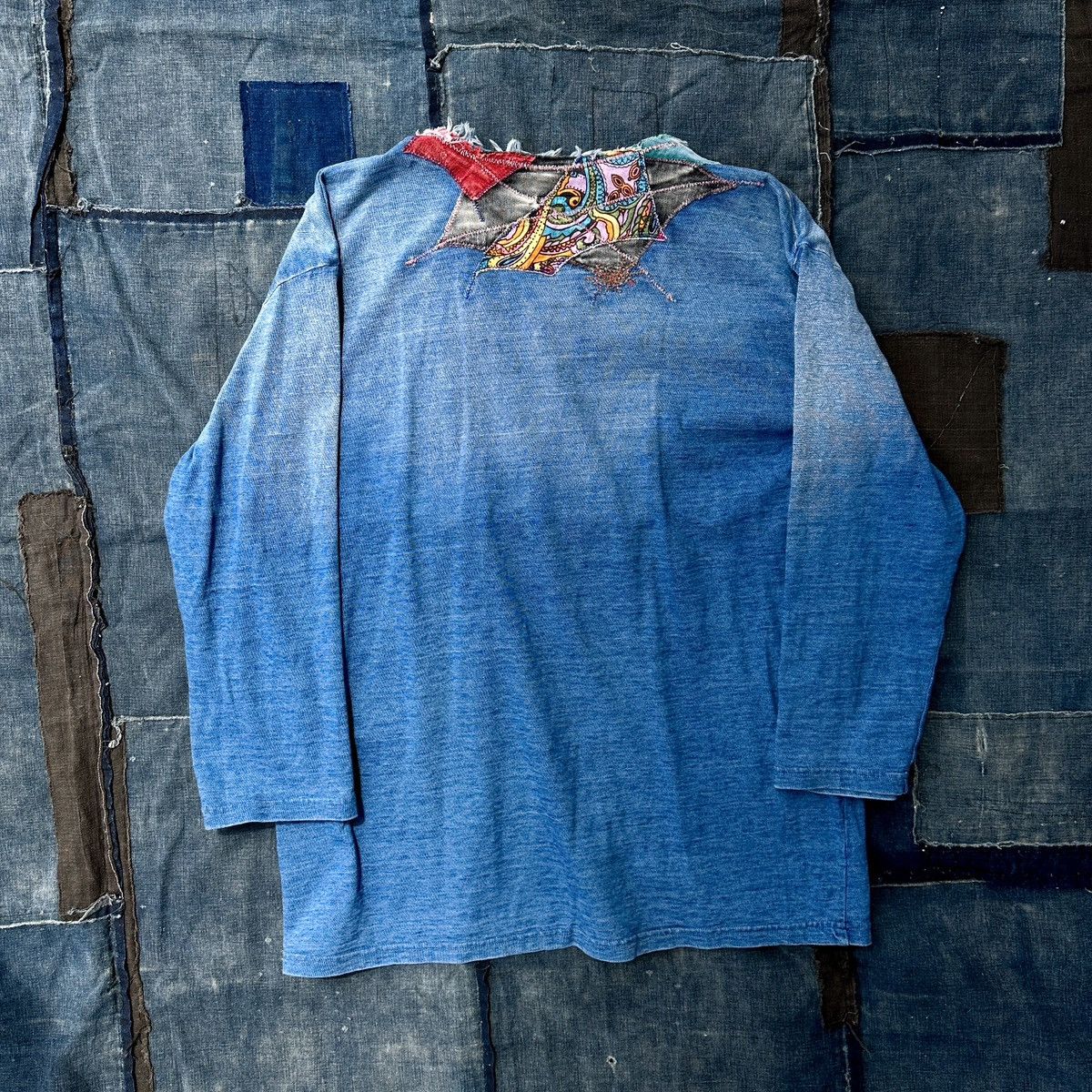 Kapital 2015 Psychadelic Hippie boro patchwork indigo sunfade tee Size US L / EU 52-54 / 3 - 3 Thumbnail
