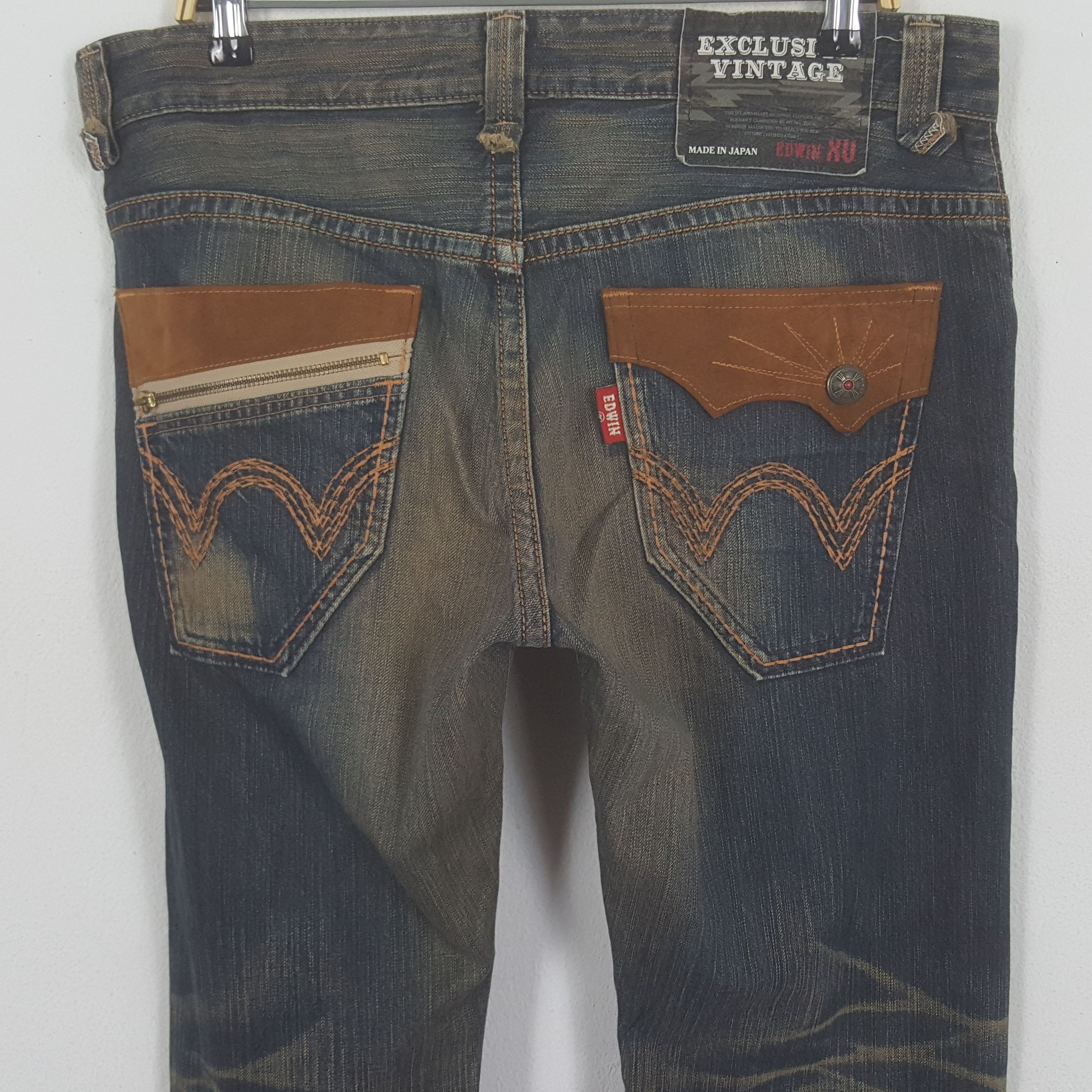 Edwin × Japanese Brand × Vintage Vintage Edwin XU Exclusive Vintage Denim Jeans Size US 36 / EU 52 - 5 Thumbnail