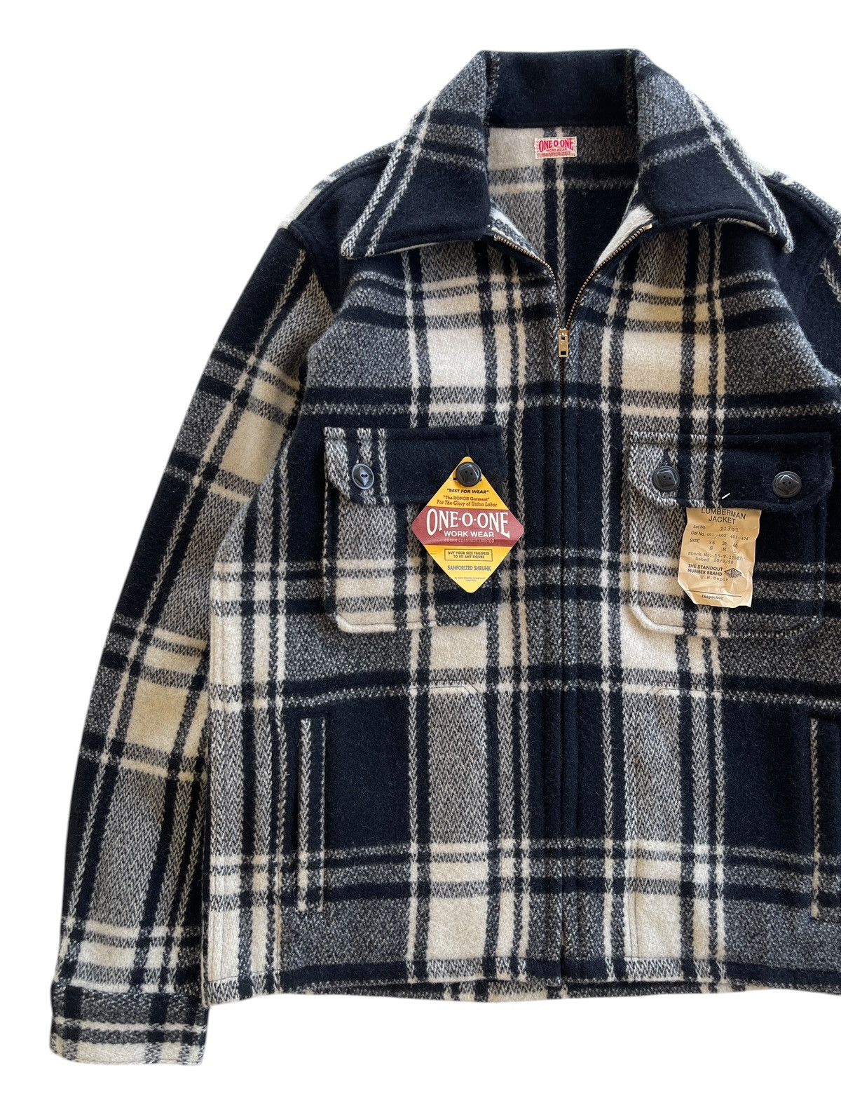 Vintage Vintage 1O1 Workwear Sanforized Wool Plaid Lumberman Jacket Size US L / EU 52-54 / 3 - 4 Thumbnail