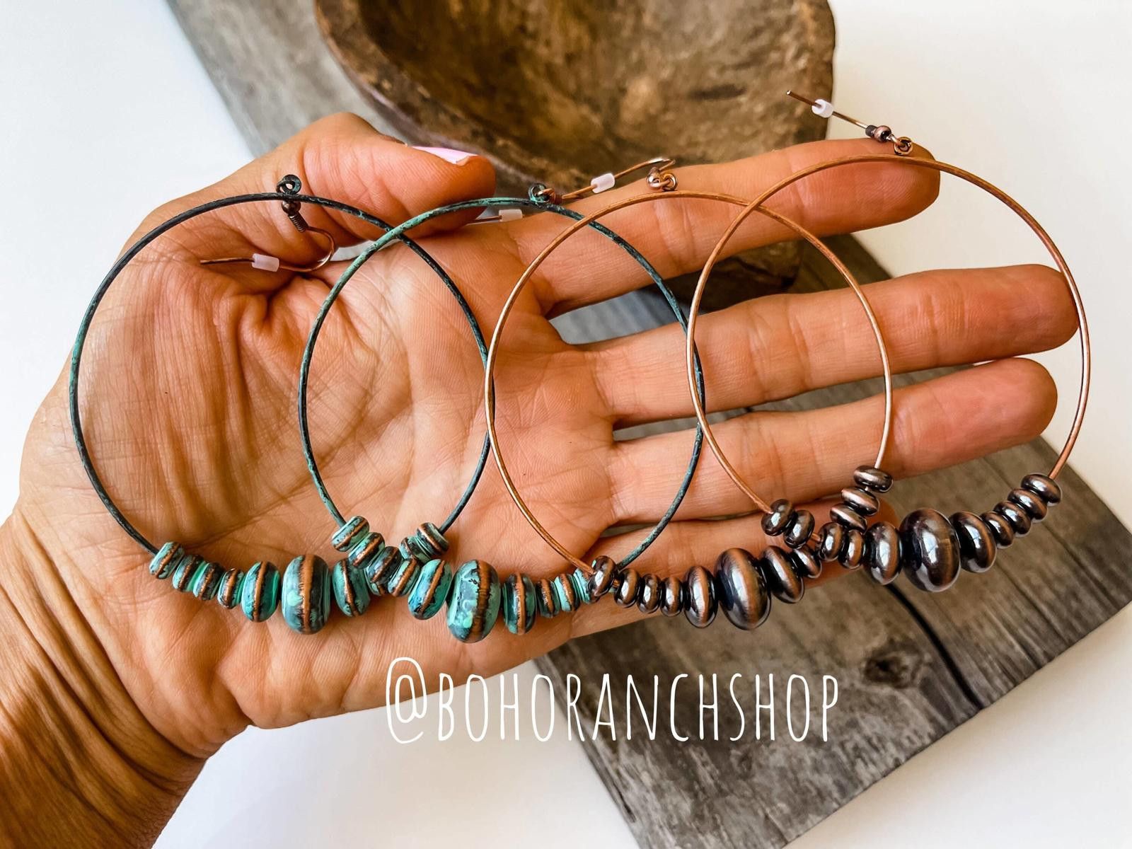 Other Western Navajo Bead Hoop Earrings Size ONE SIZE - 2 Thumbnail