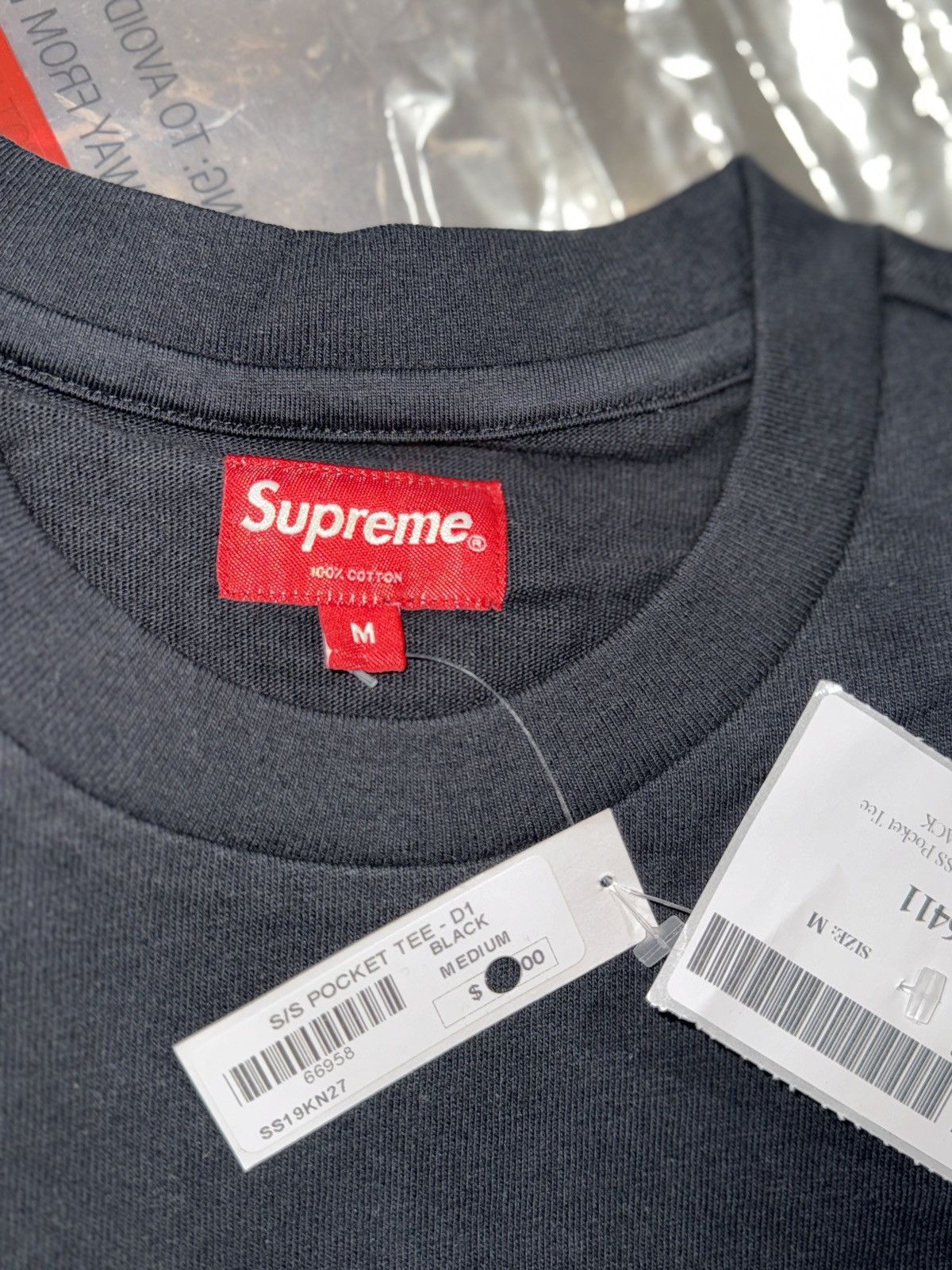 Supreme Supreme S/S Pocket Tee (Black) Size US M / EU 48-50 / 2 - 3 Thumbnail