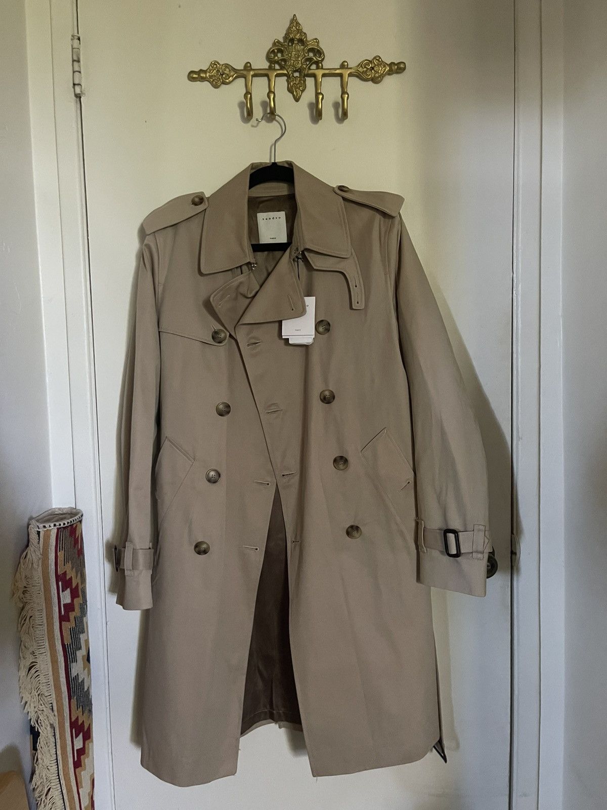 Sandro NWT Sandro Paris Beige Trench Coat Size Small Size US S / EU 44-46 / 1 - 6 Thumbnail